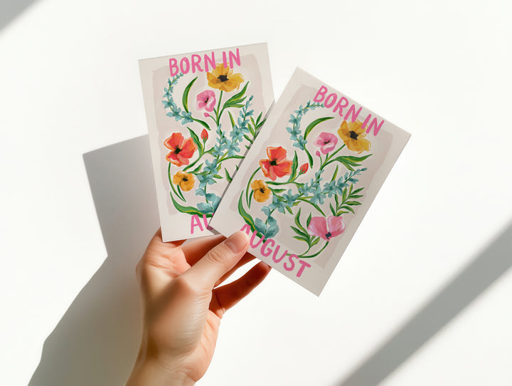 Floral Birth Month Card - August