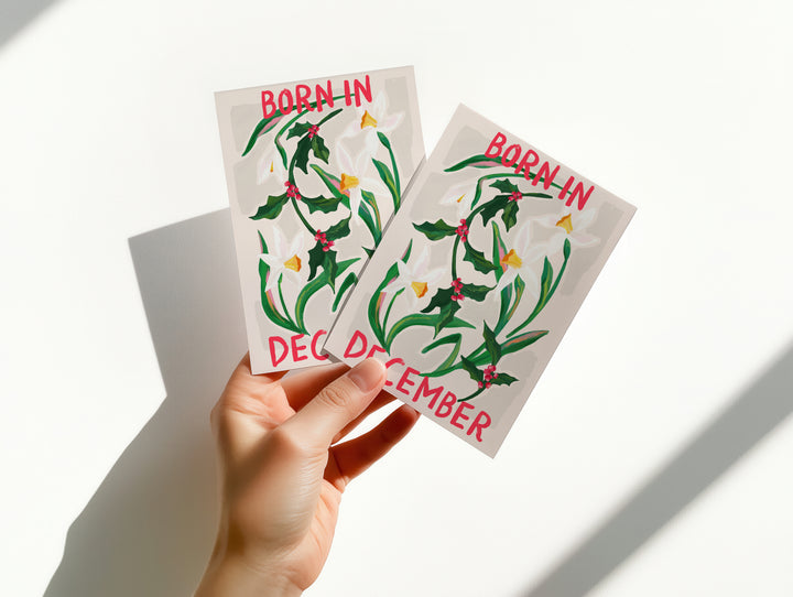 Floral Birth Month Card - December