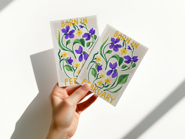 Floral Birth Month Card - February