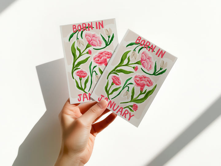 Floral Birth Month Card - January