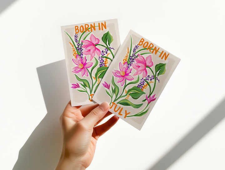 Floral Birth Month Card - July