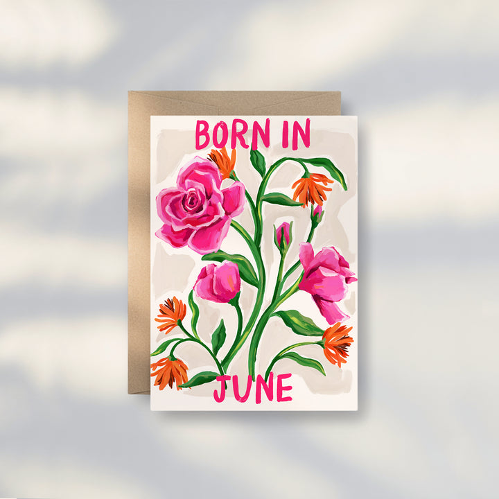 Floral Birth Month Card - June