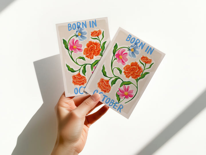 Floral Birth Month Card - October
