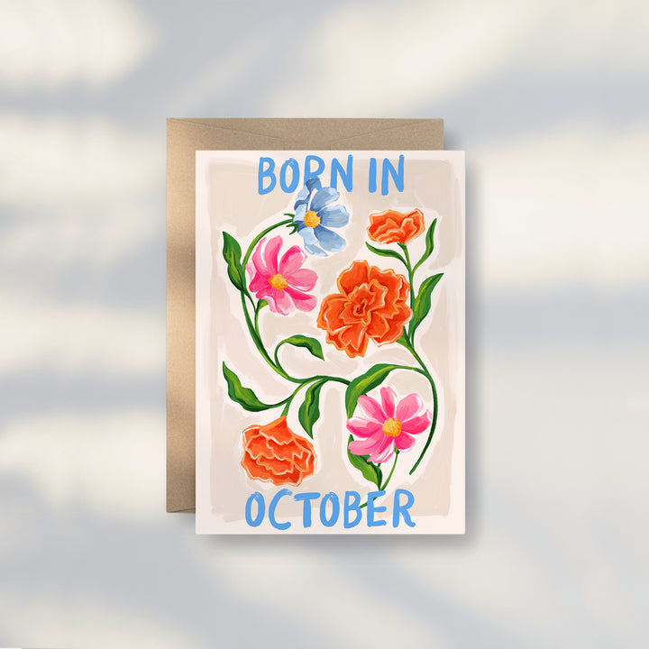 Floral Birth Month Card - October