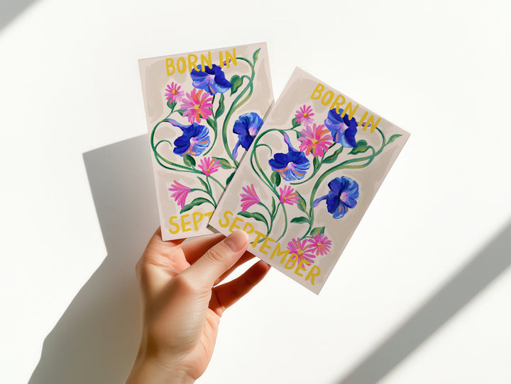 Floral Birth Month Card - September