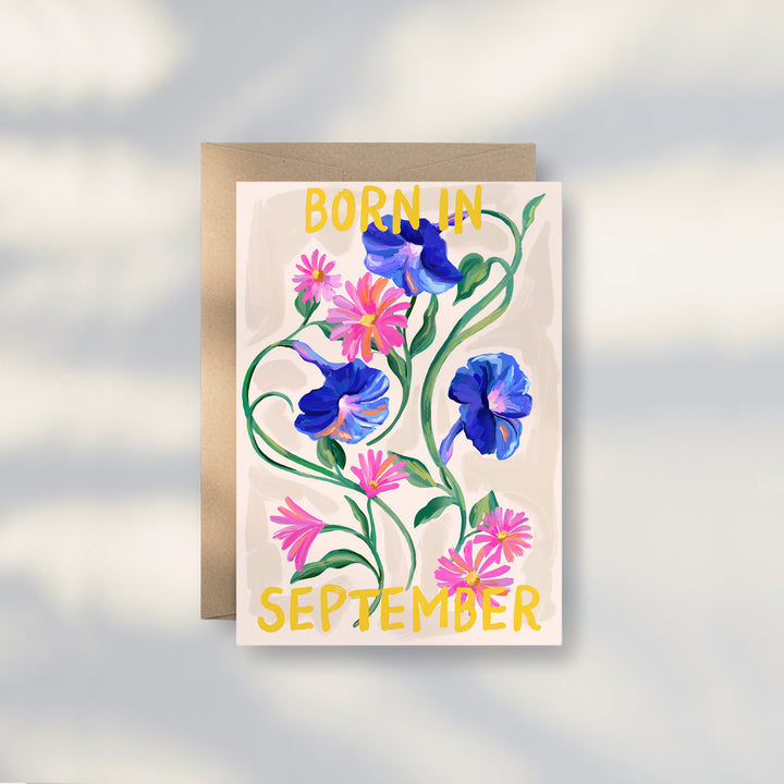 Floral Birth Month Card - September