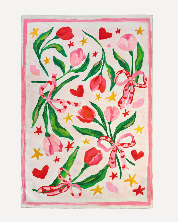 'Love In Bloom' Tea Towel