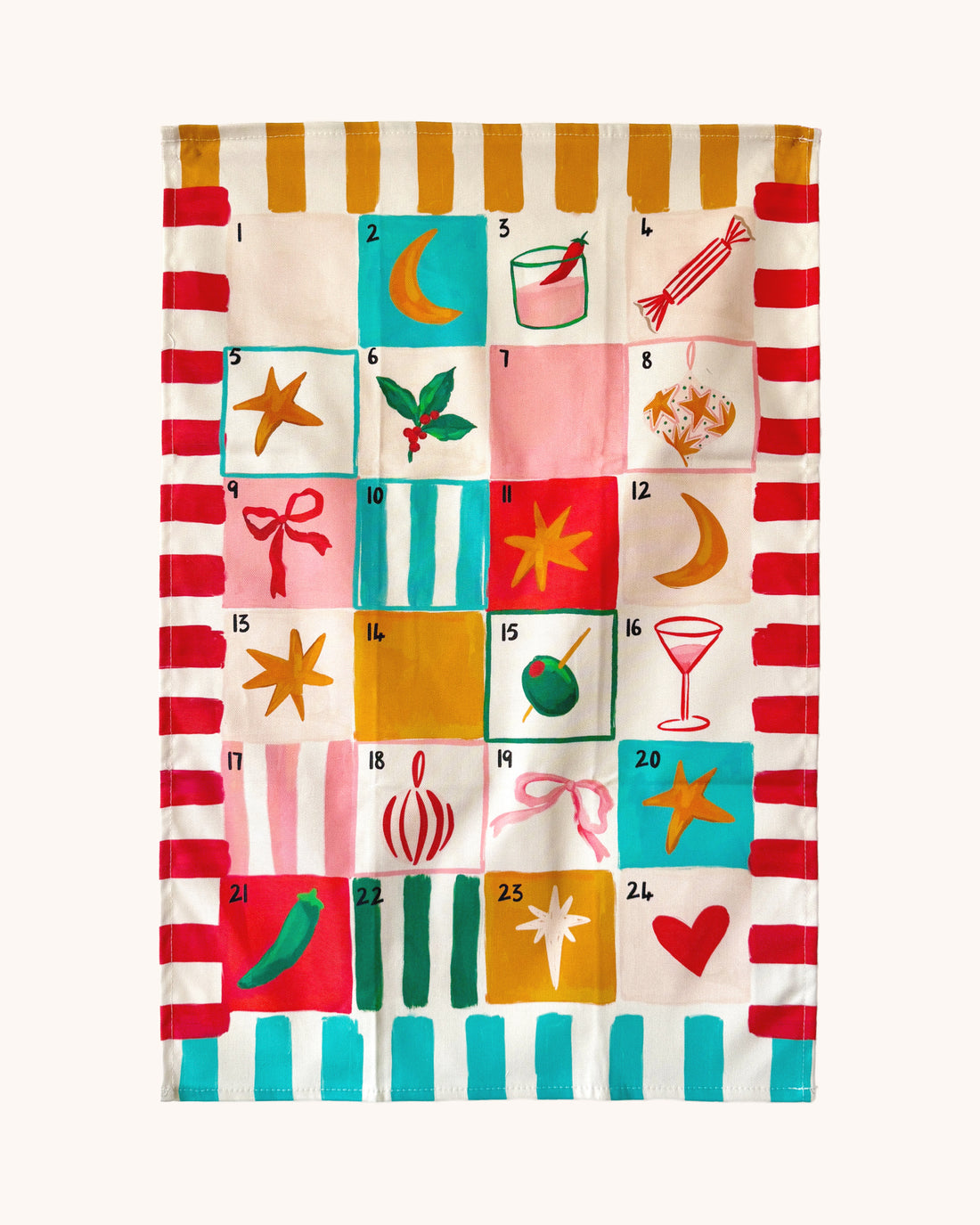 Christmas Advent Tea Towel