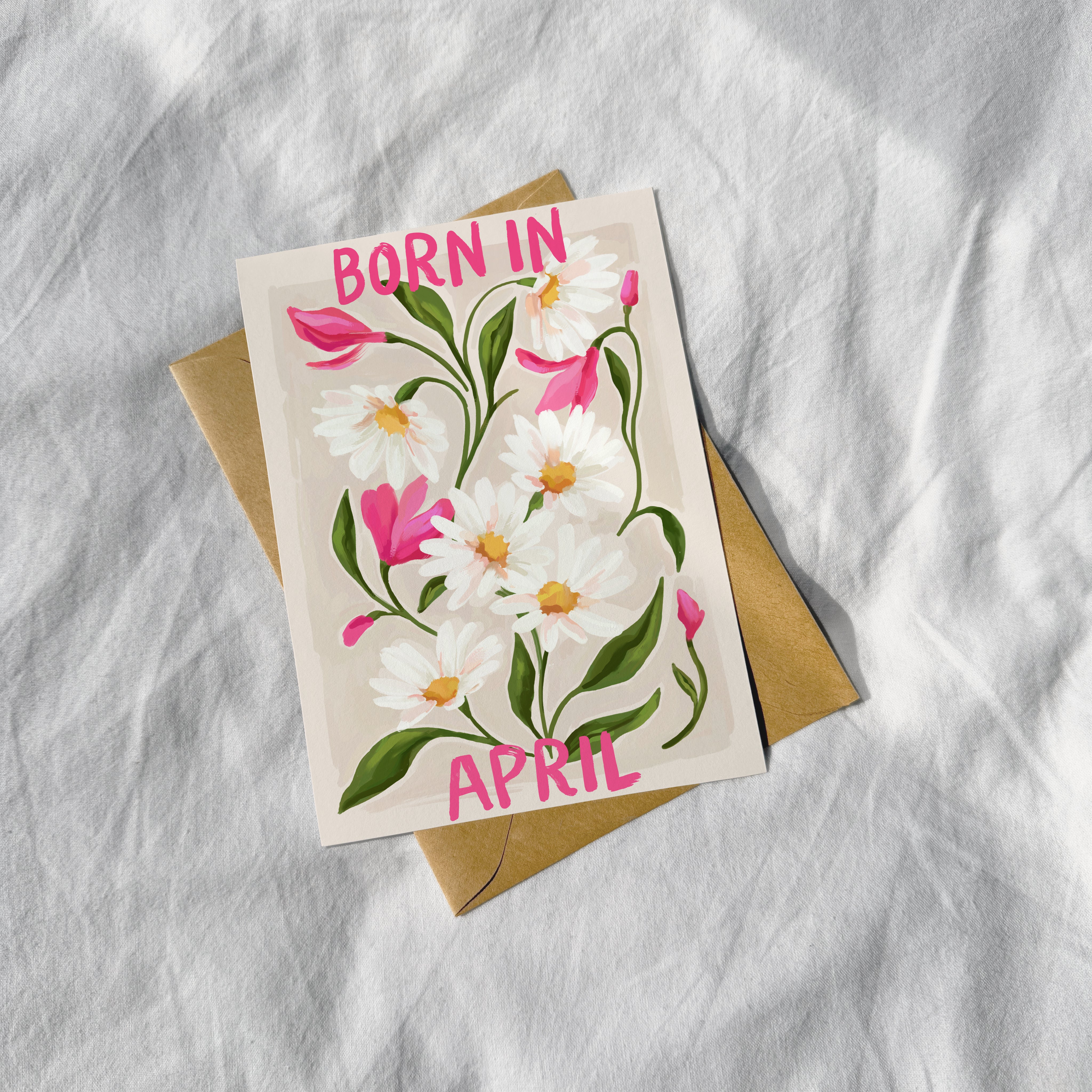 Floral Birth Month Card - April