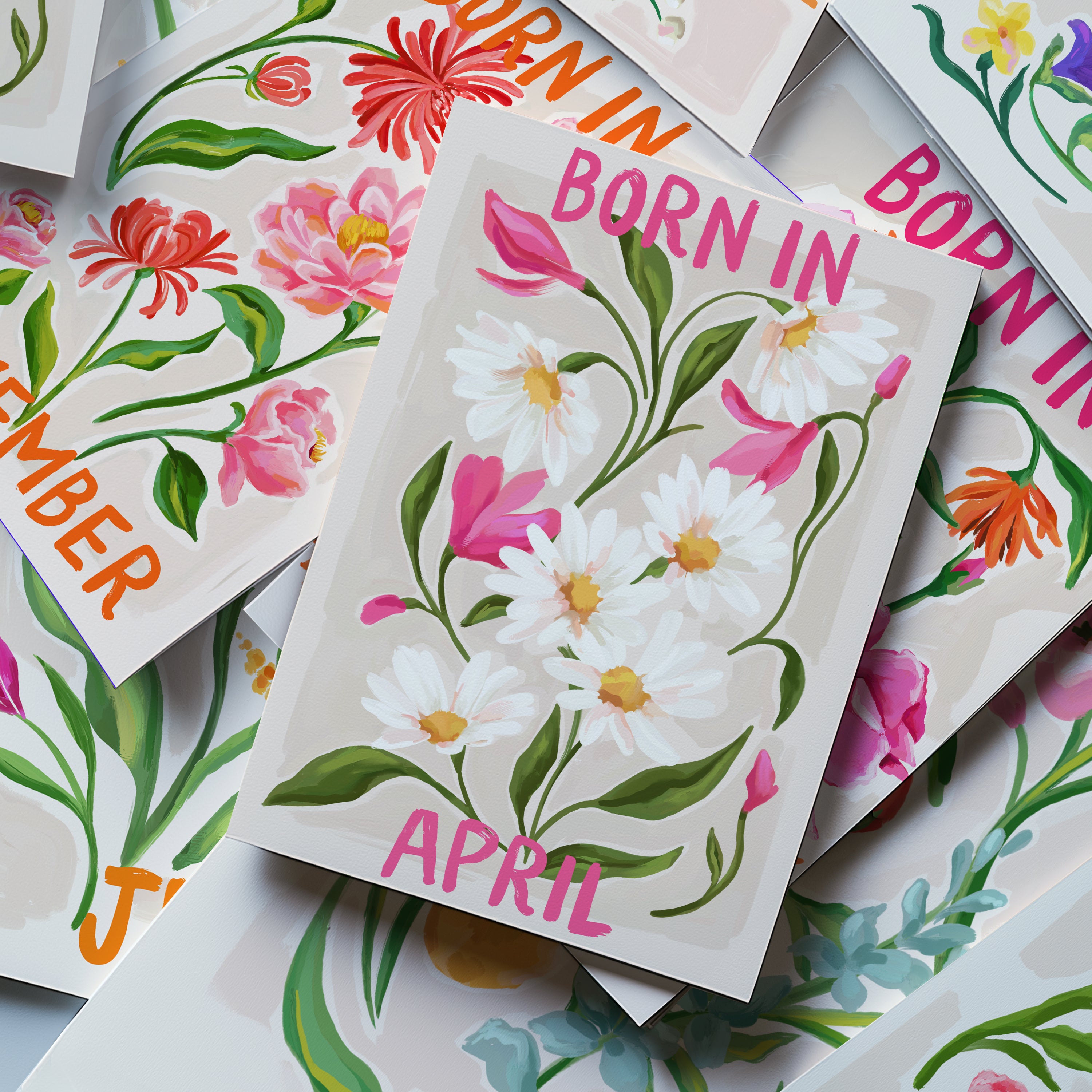 Floral Birth Month Card - April