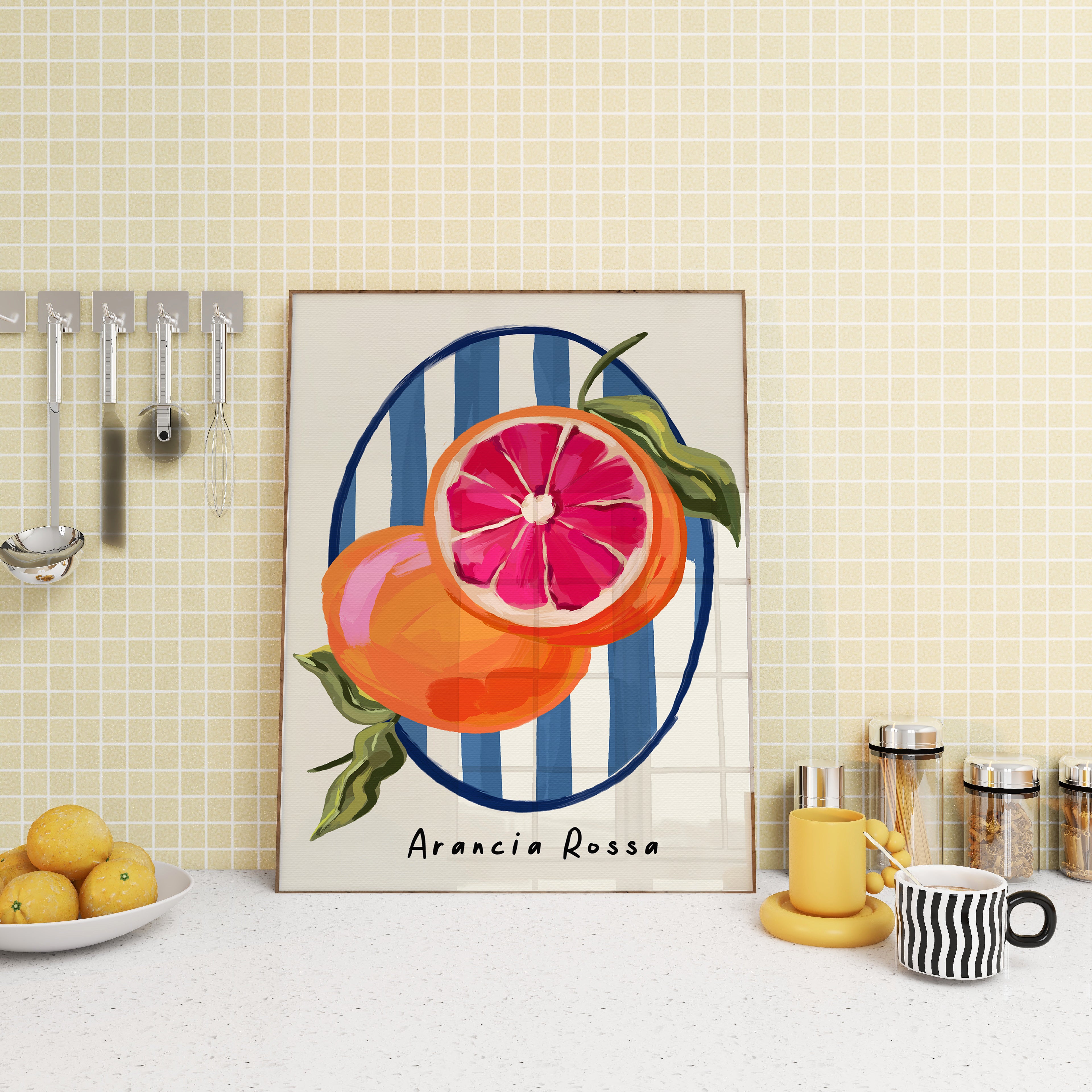 Blood Orange Stripe Art Print