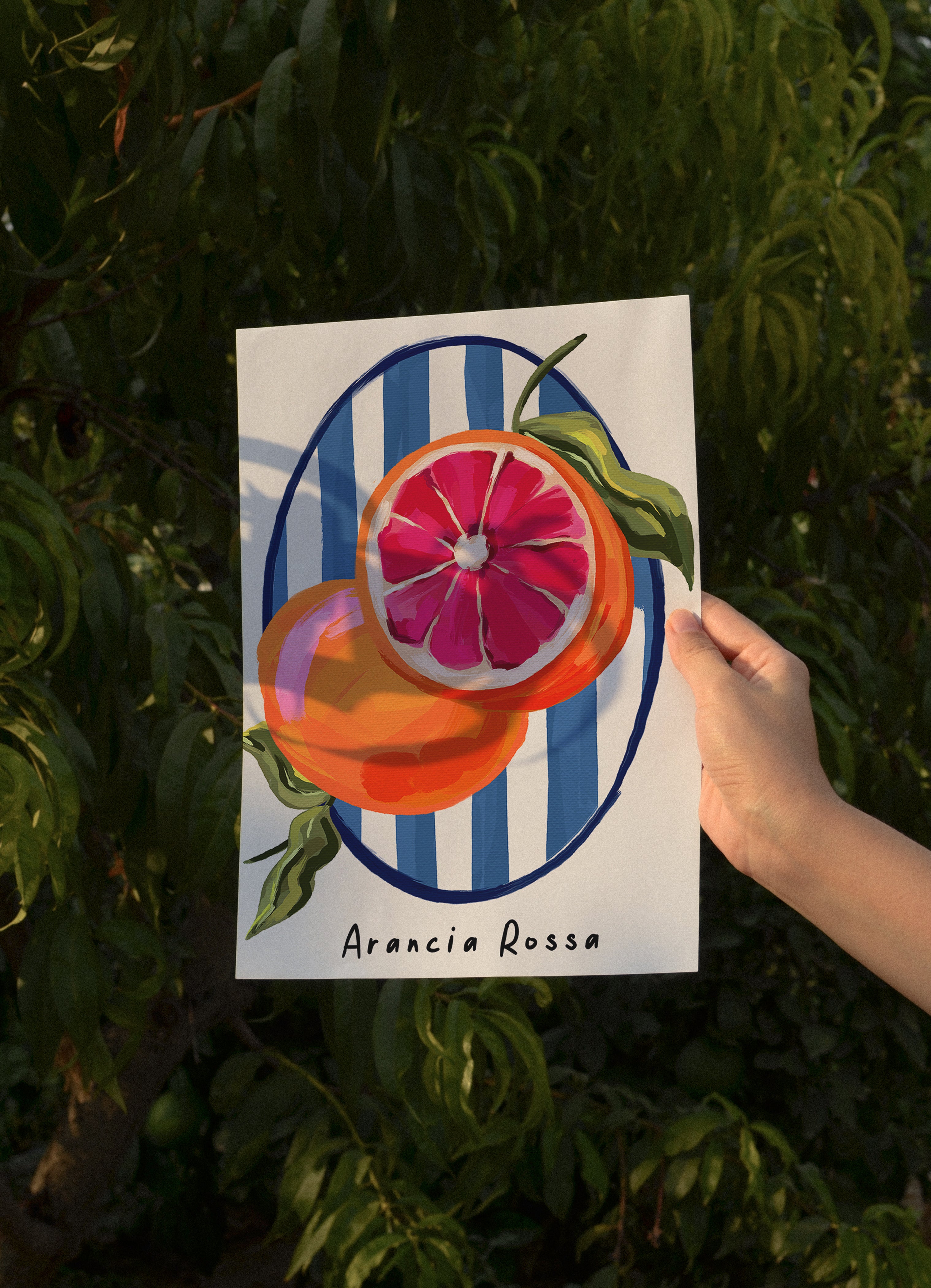 Blood Orange Stripe Art Print