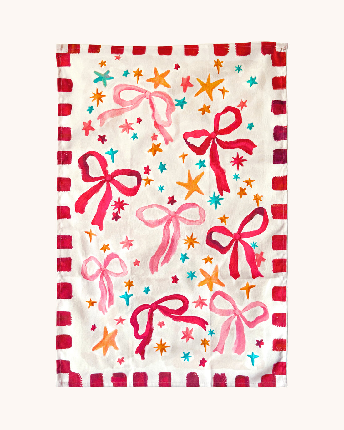 Ribbons & Bows Christmas Tea Towel