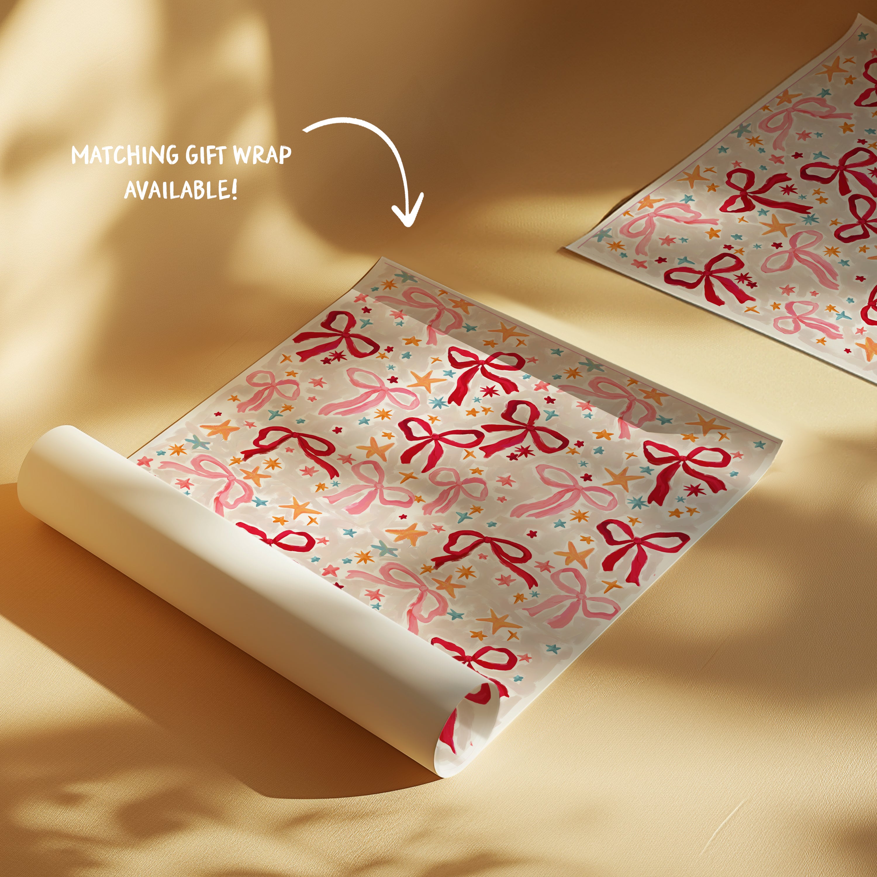 Ribbon and Bow Premium Christmas Card