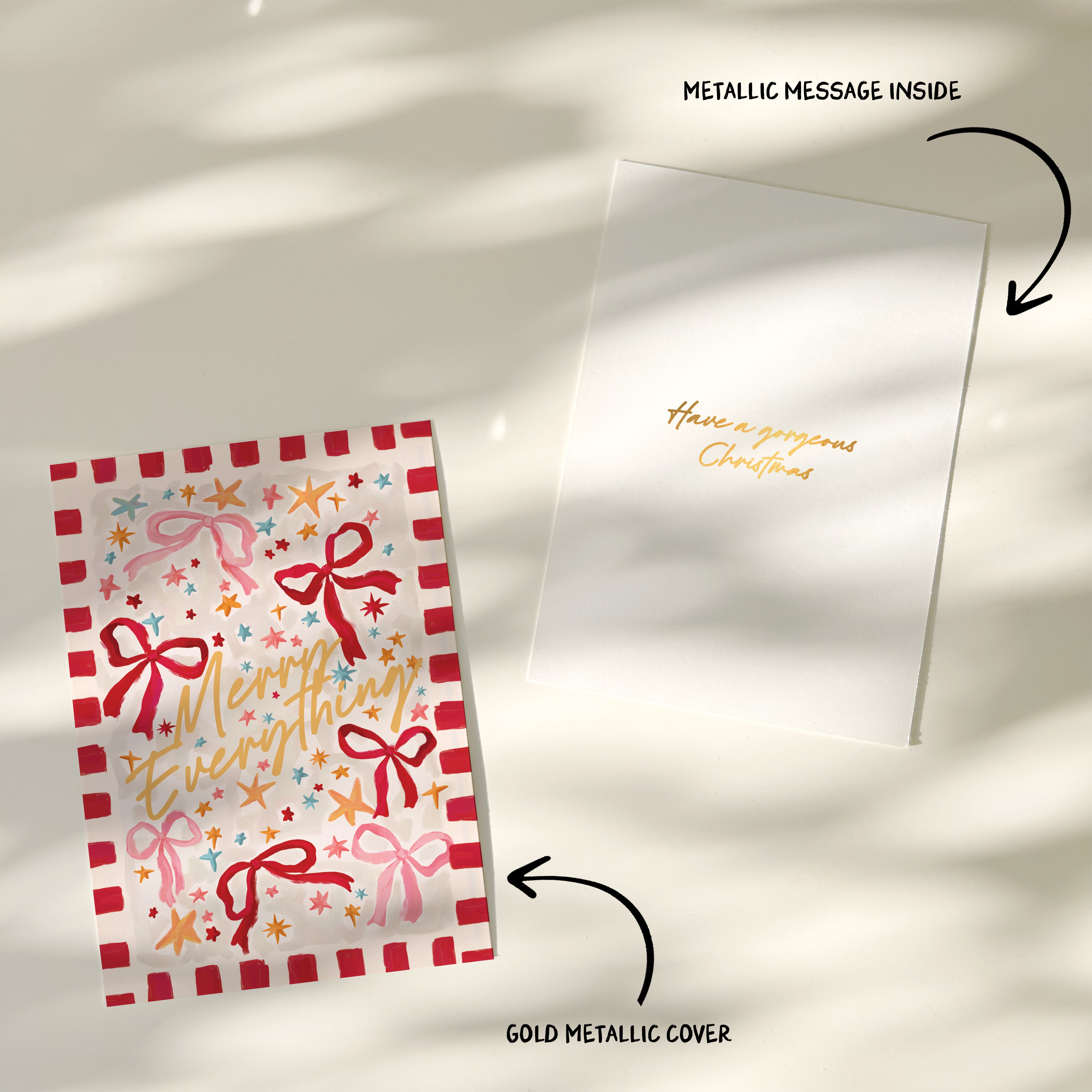 Ribbon and Bow Premium Christmas Card