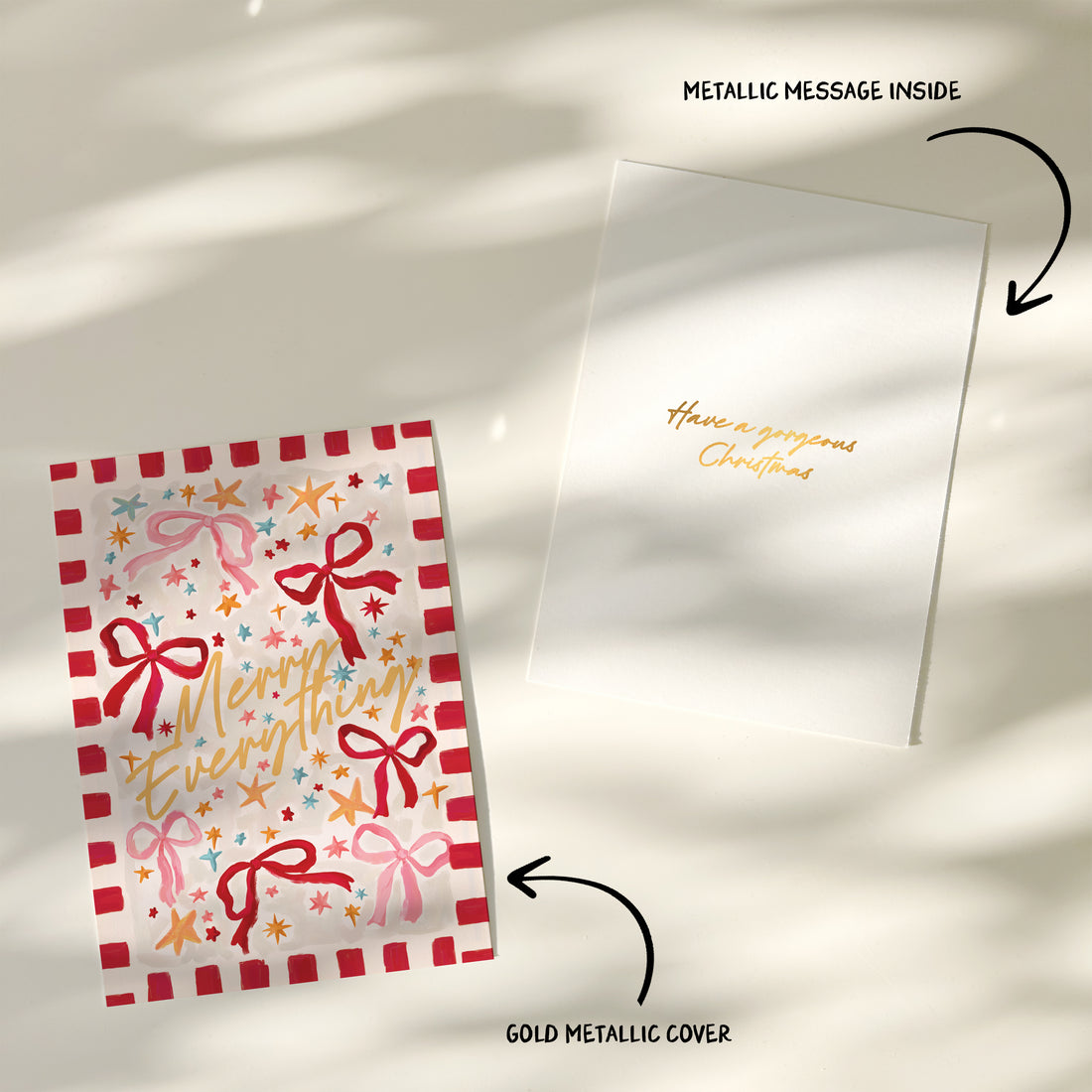 Ribbon and Bow Premium Christmas Card