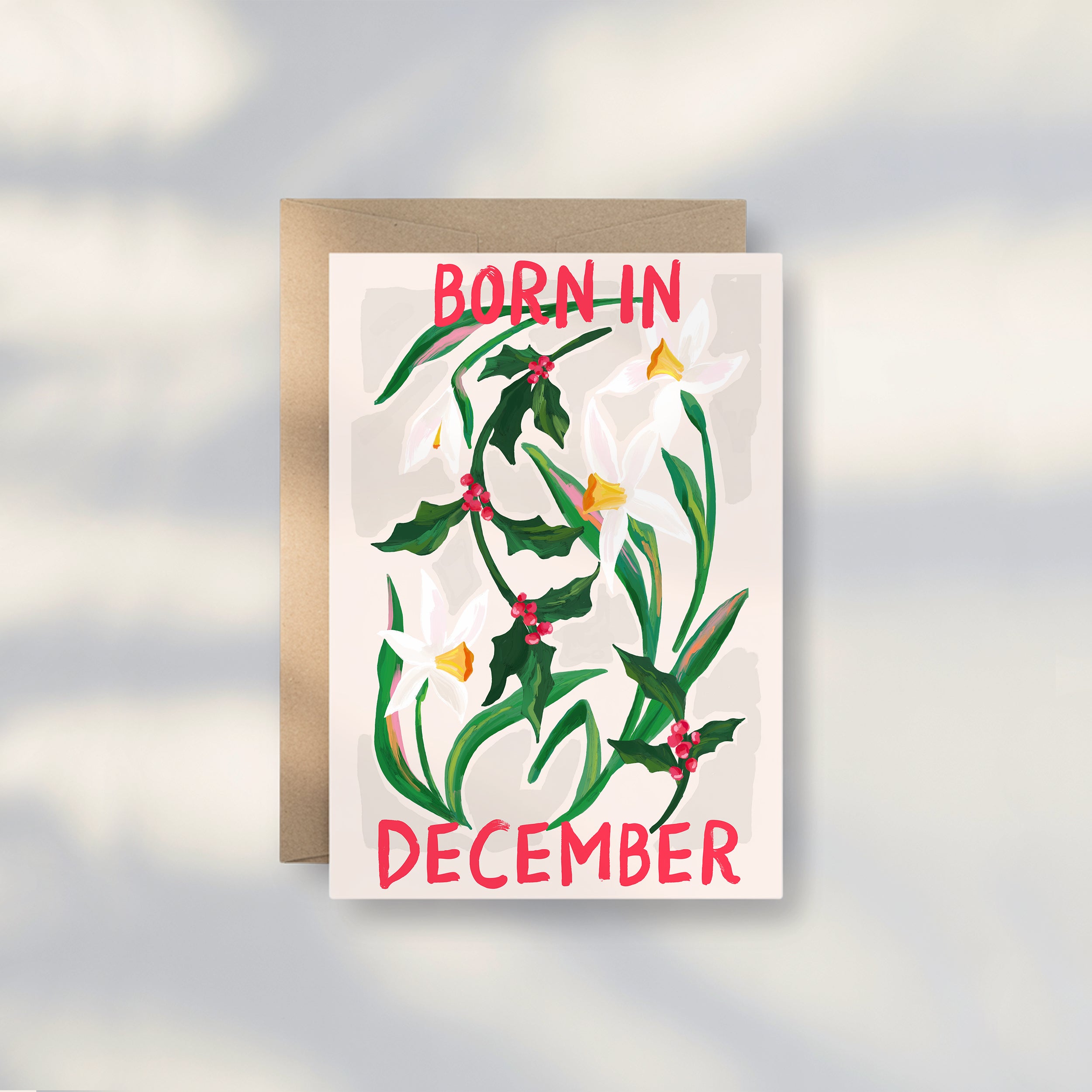 Floral Birth Month Card - December