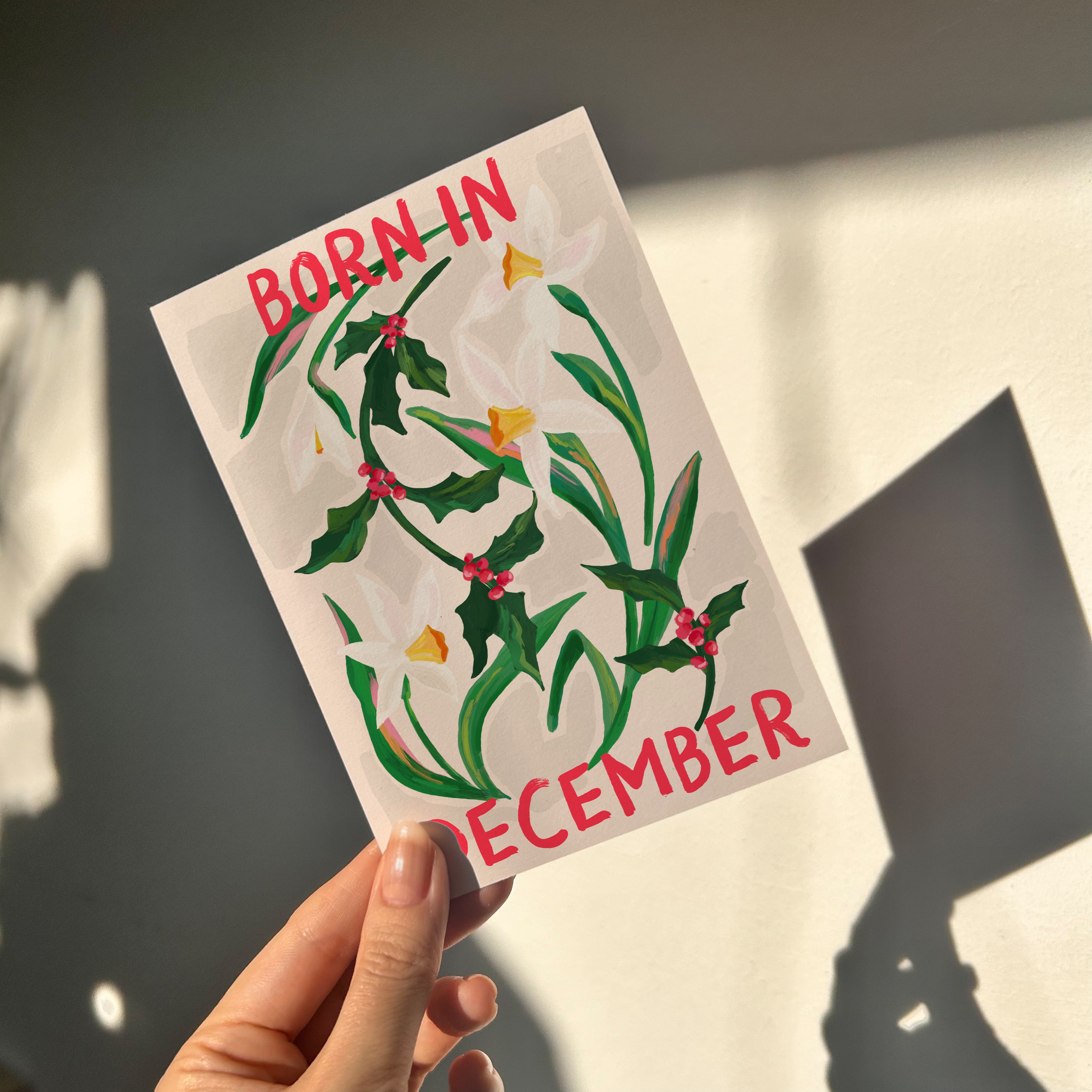 Floral Birth Month Card - December