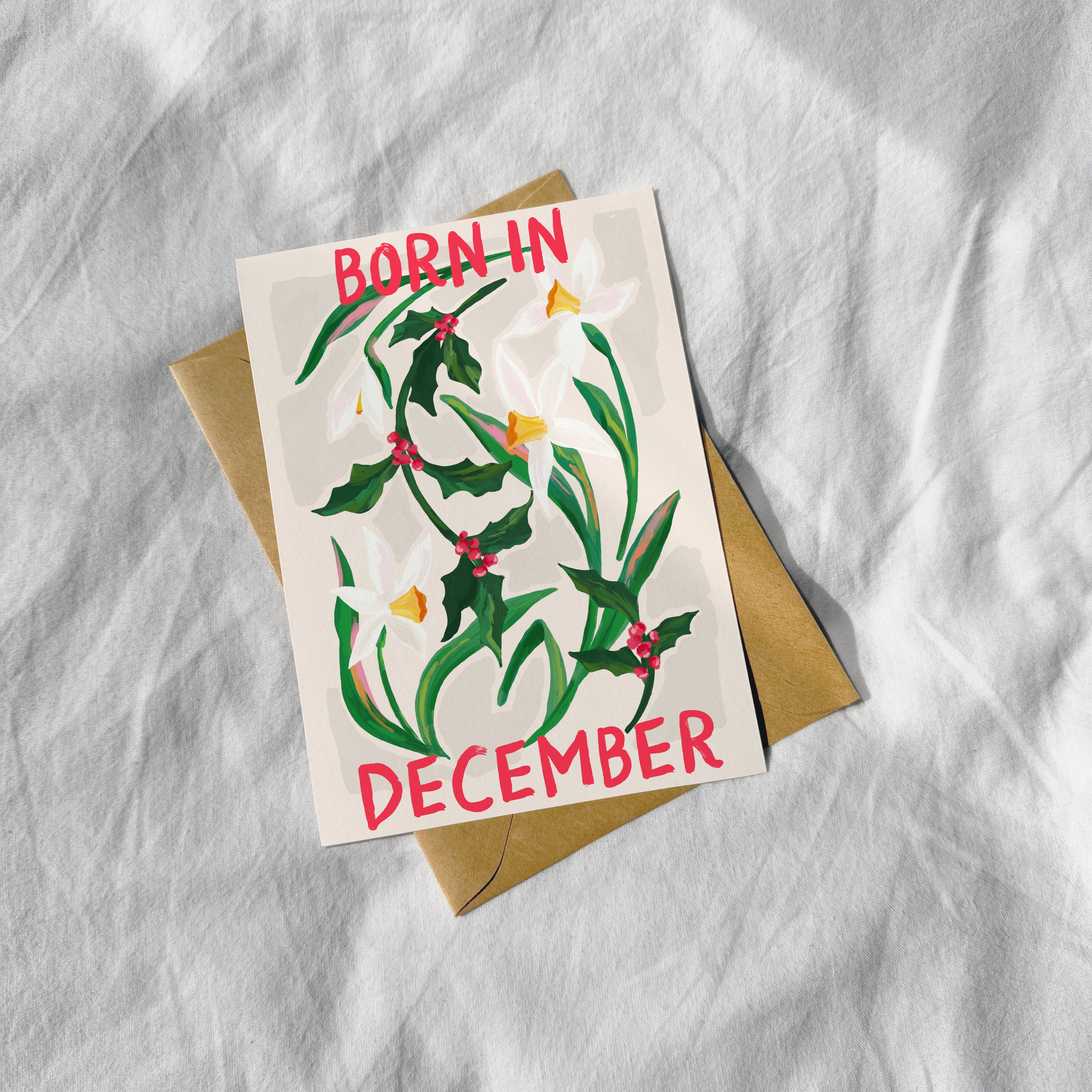 Floral Birth Month Card - December