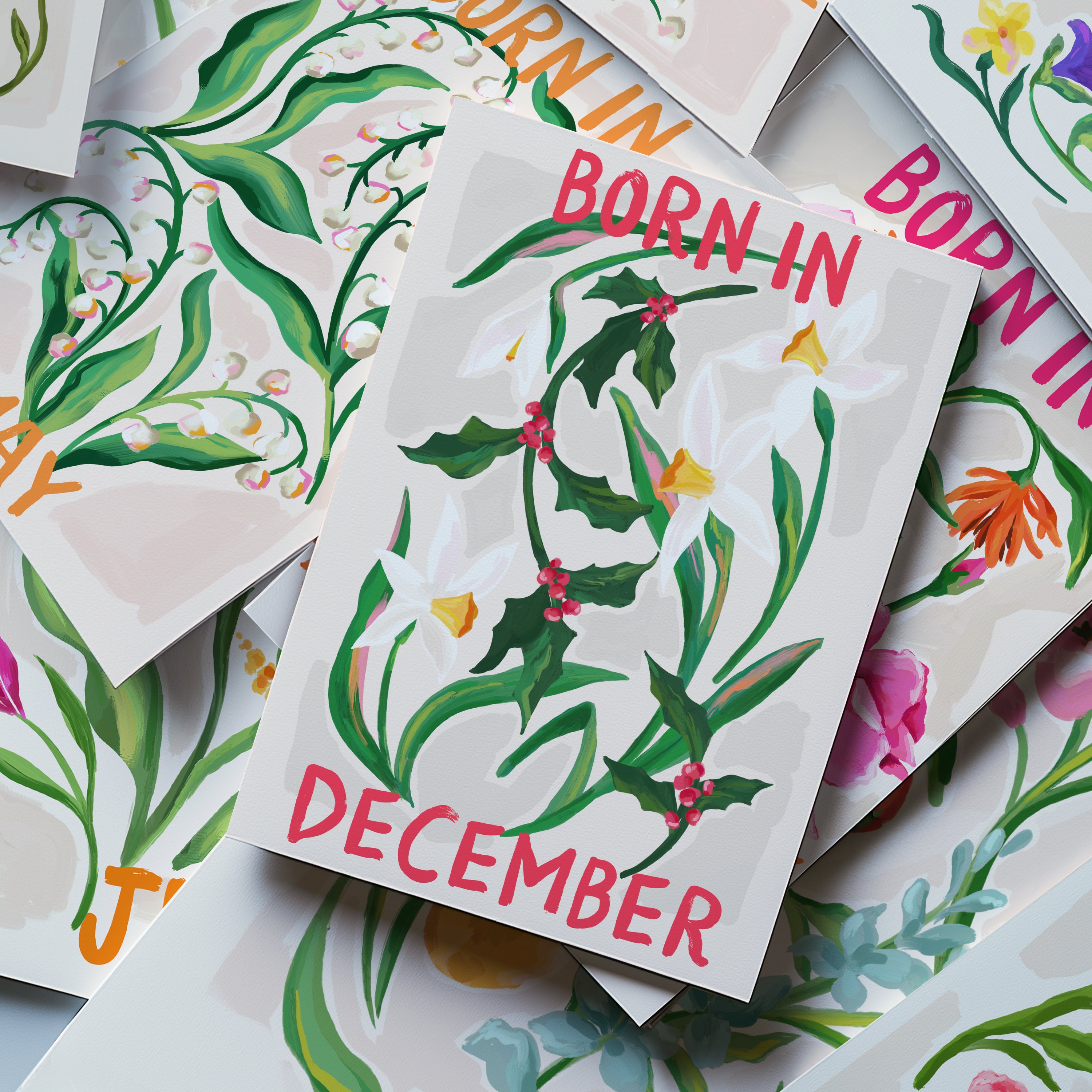 Floral Birth Month Card - December