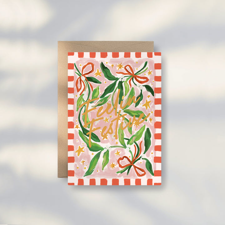 Feelin Festive Mistletoe Premium Christmas Card