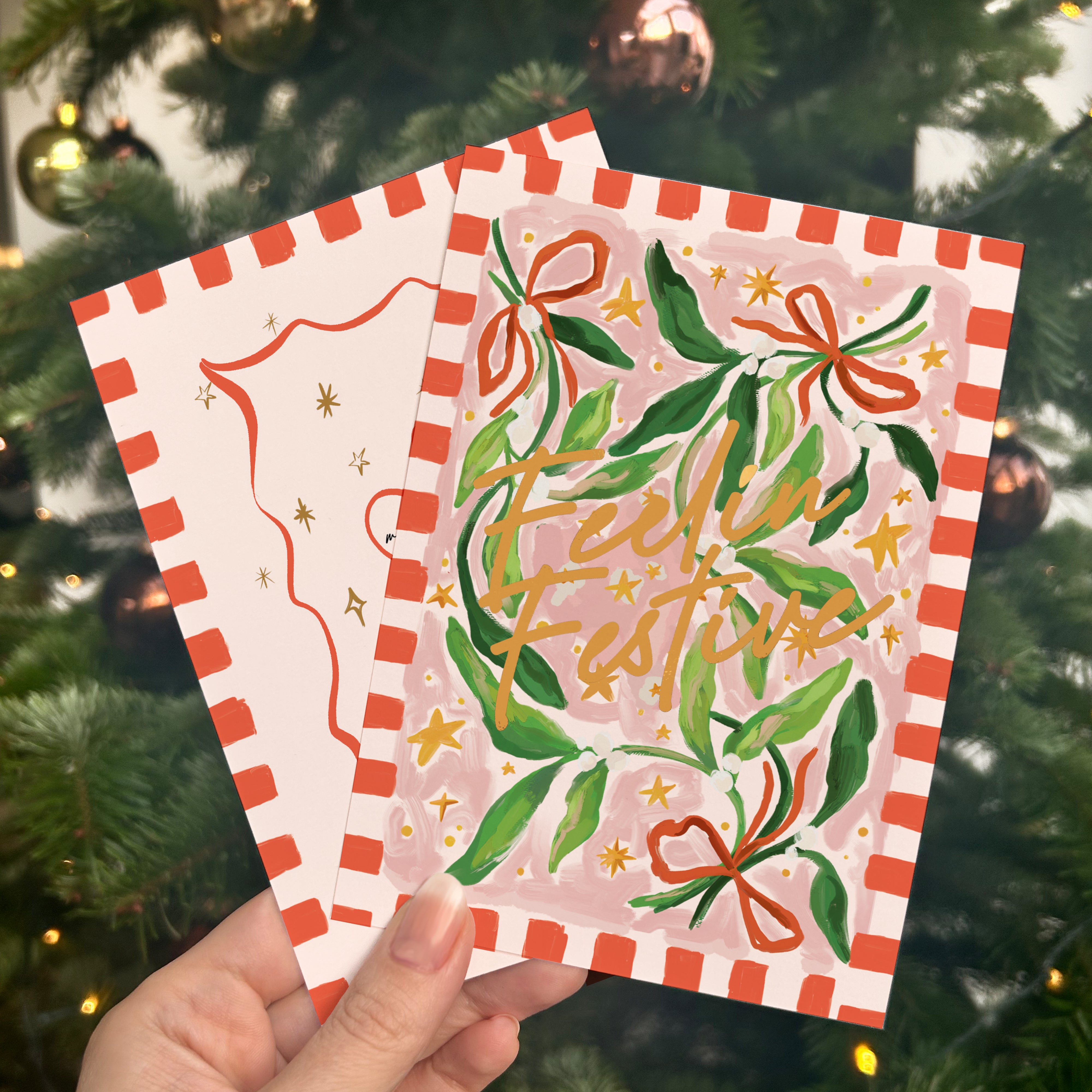 Feelin Festive Mistletoe Premium Christmas Card