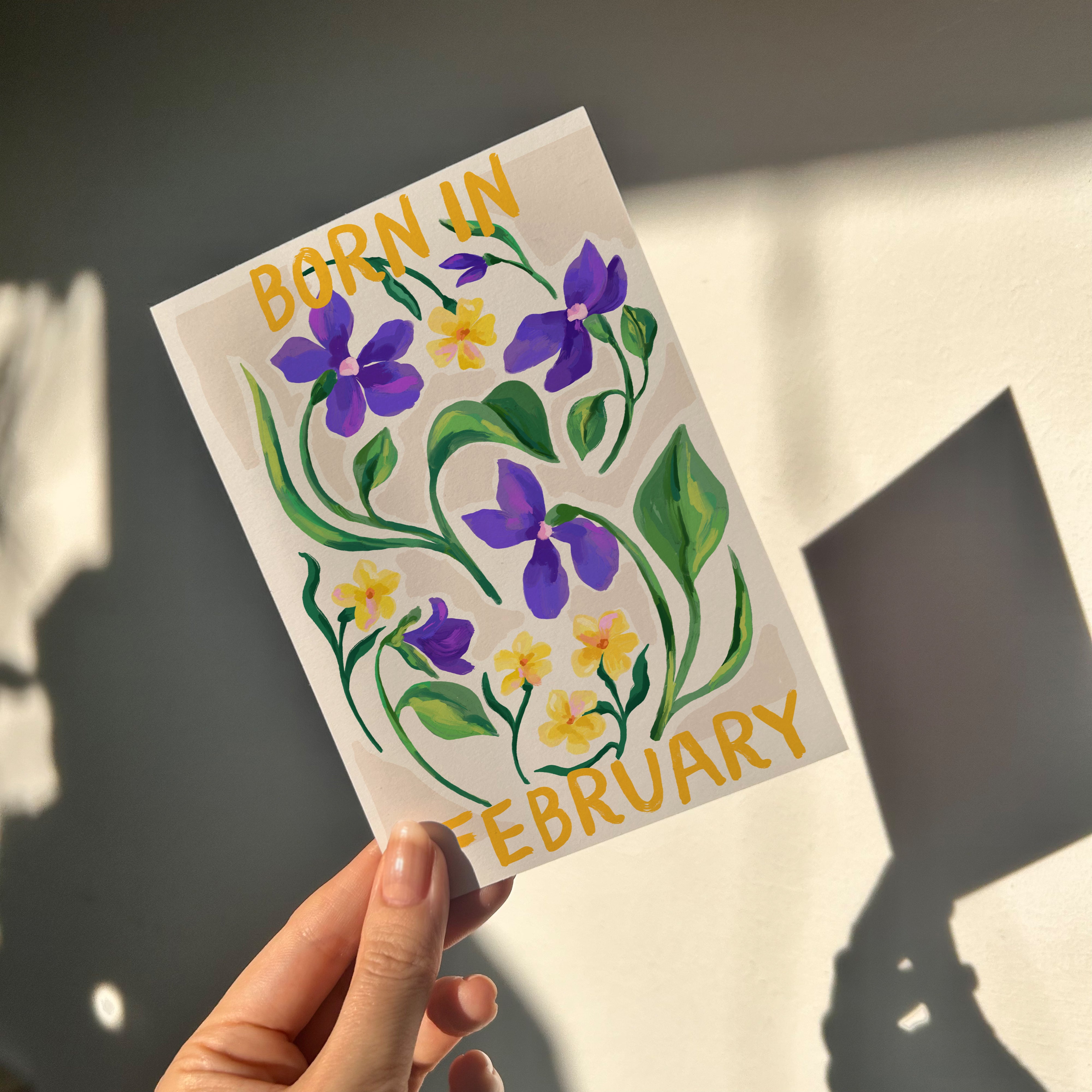 Floral Birth Month Card - February