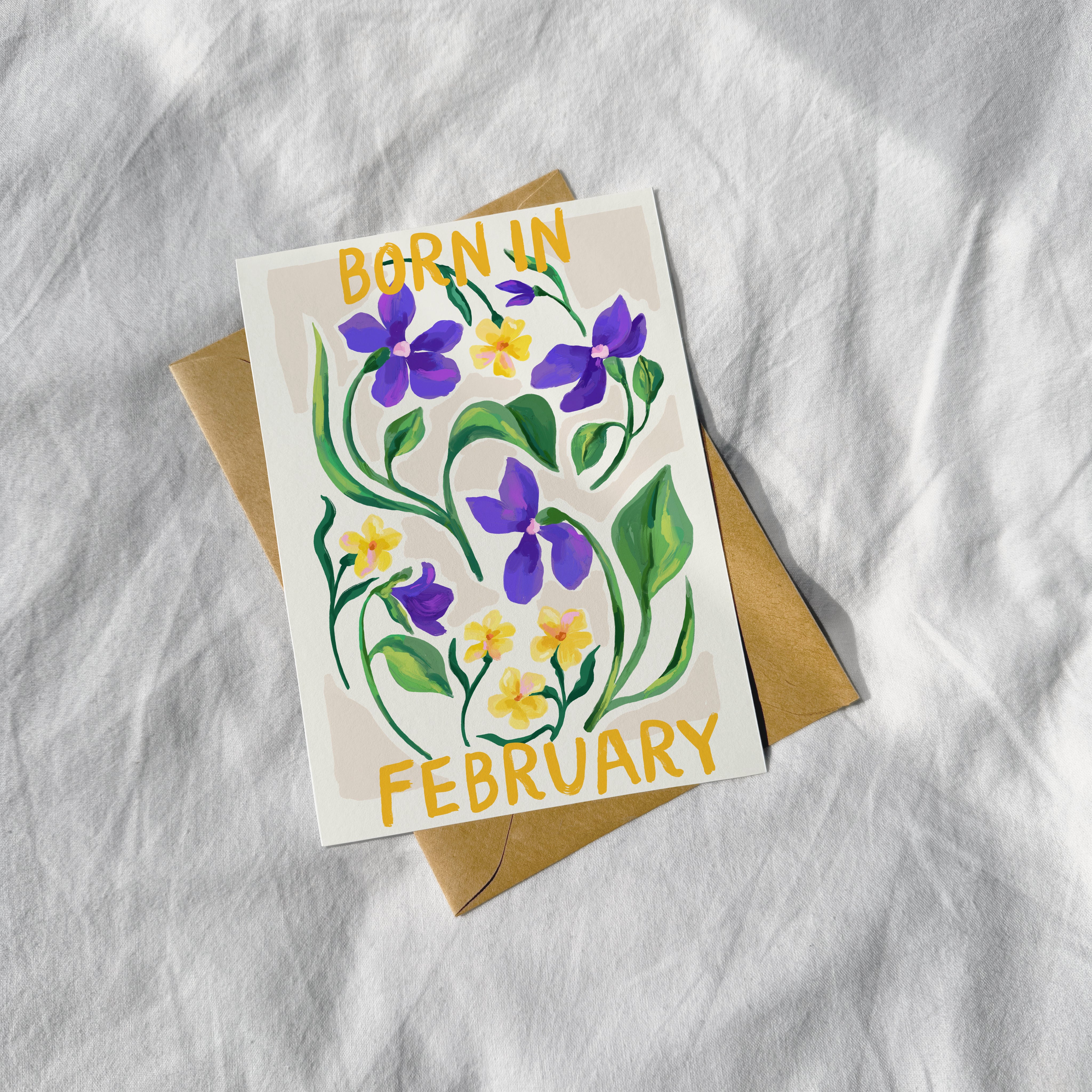 Floral Birth Month Card - February