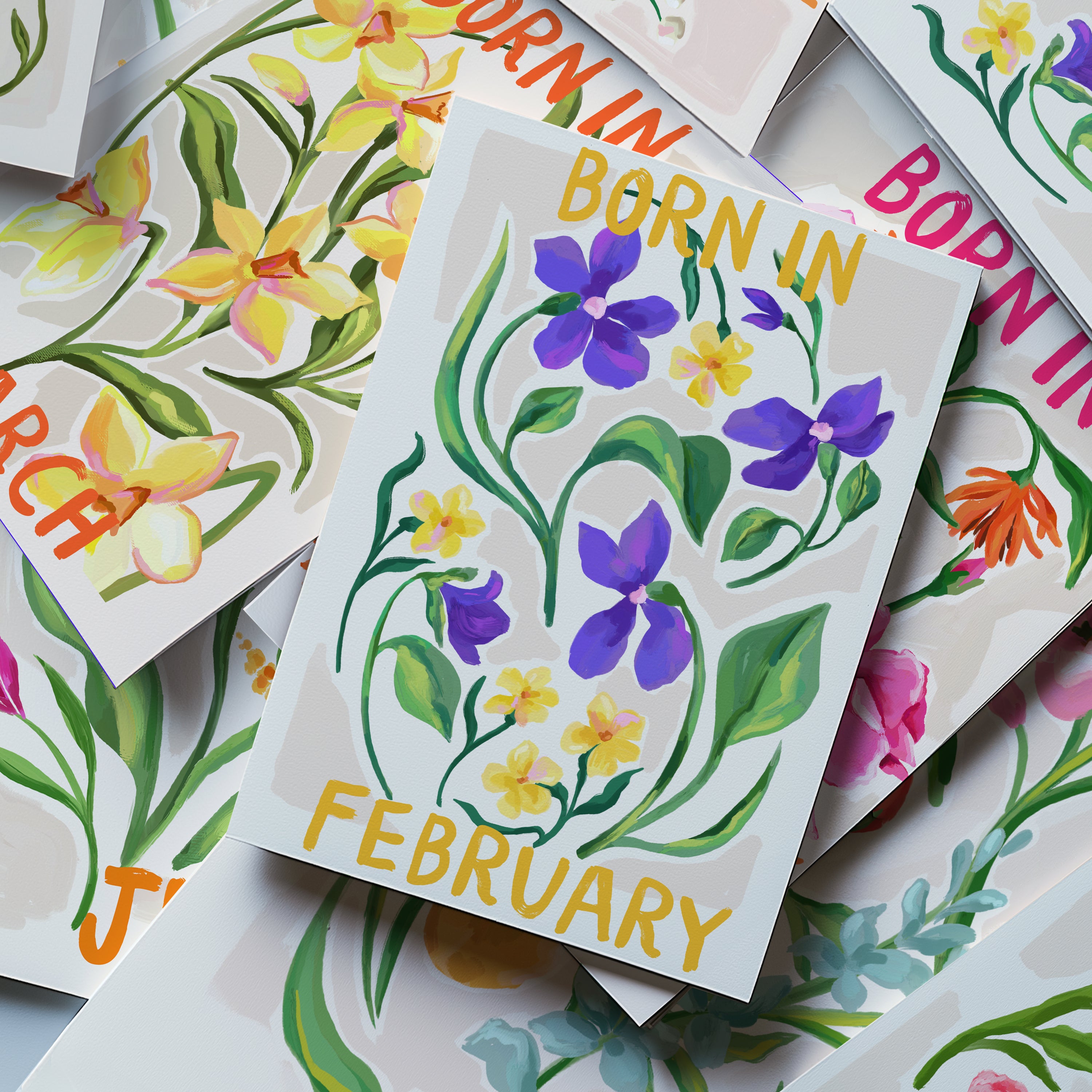 Floral Birth Month Card - February