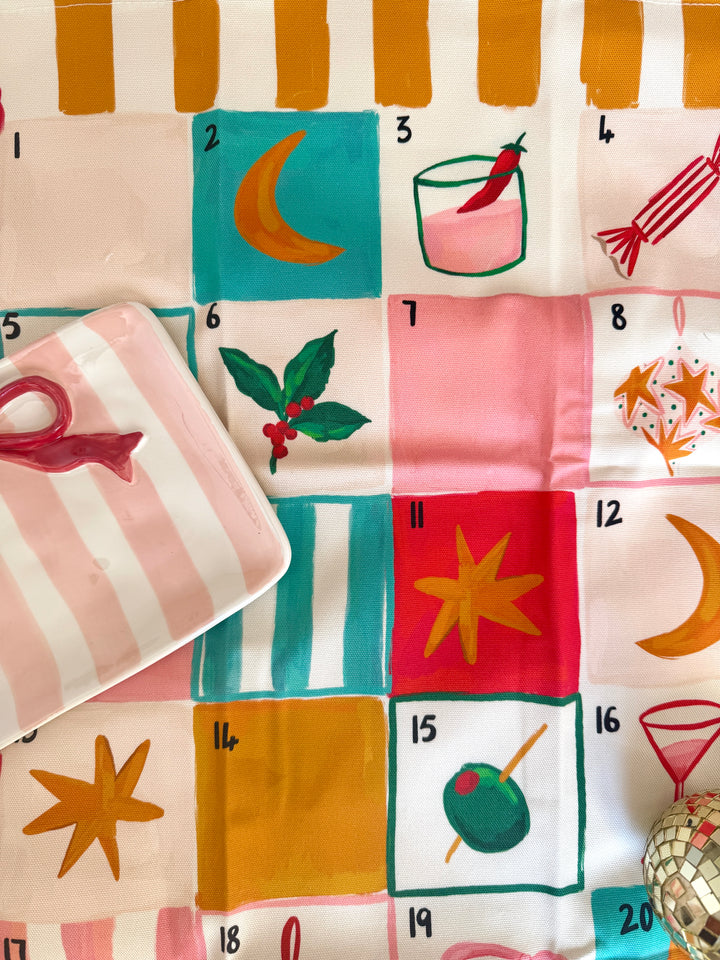Christmas Advent Tea Towel
