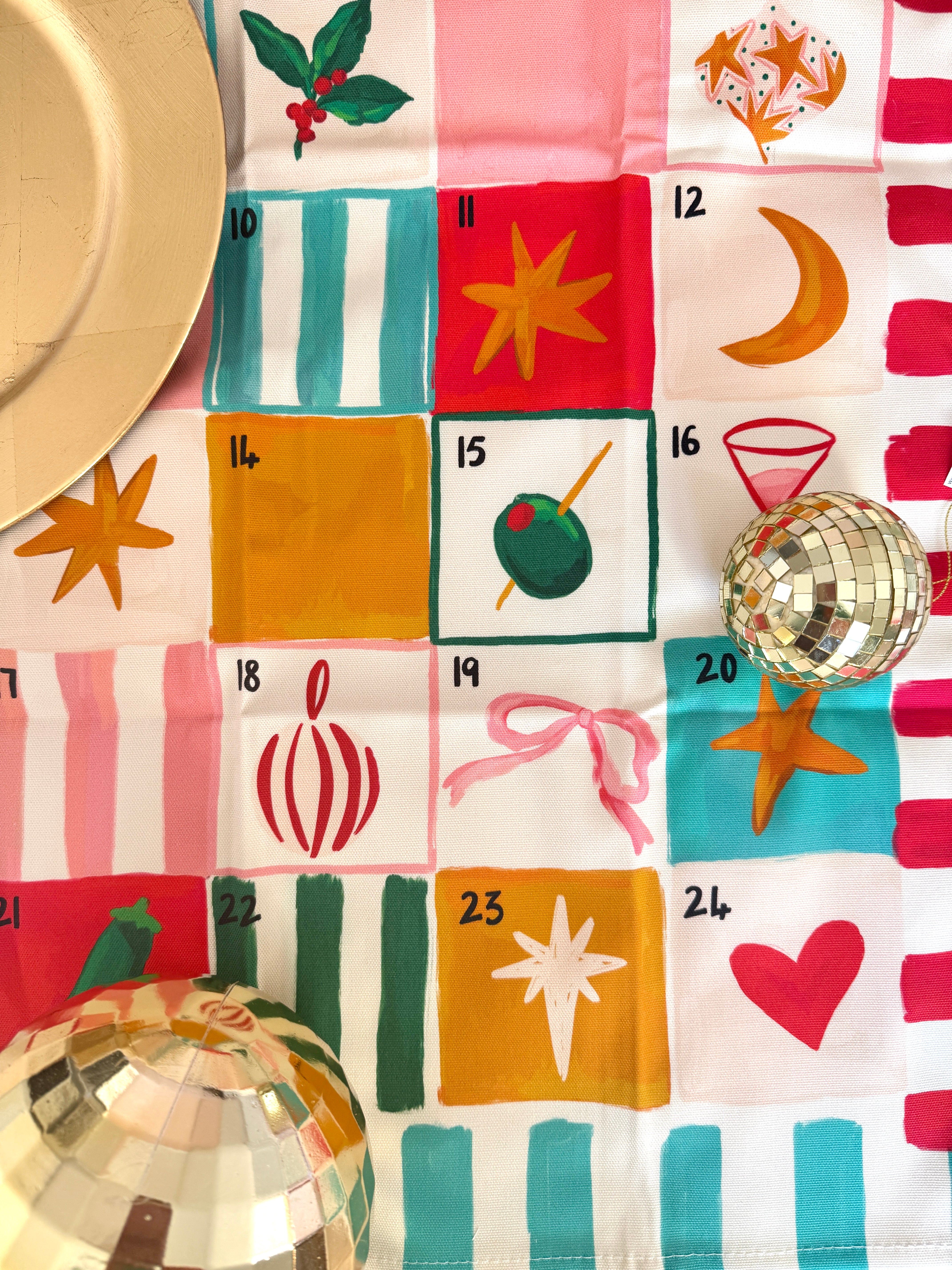 Christmas Advent Tea Towel