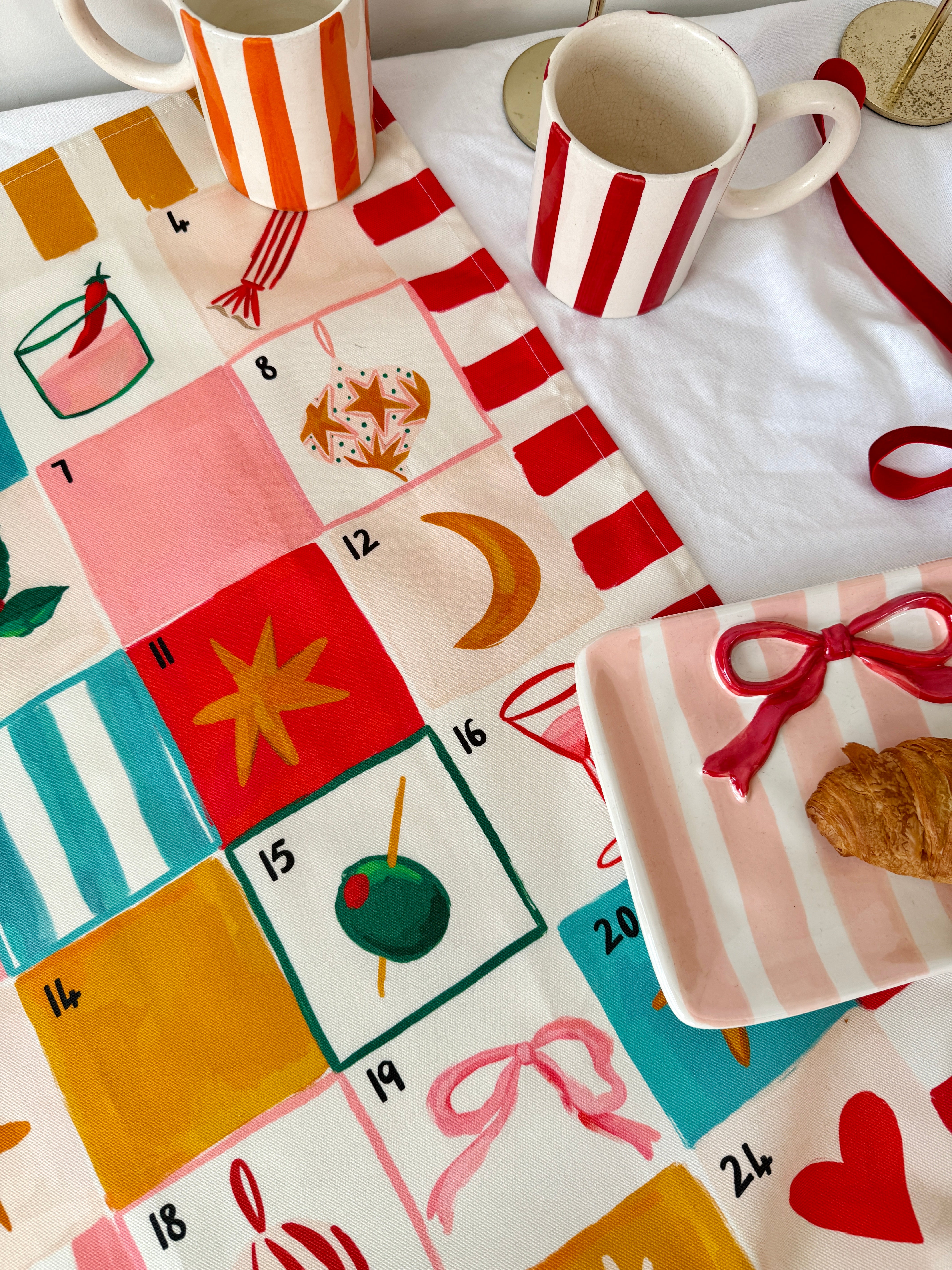 Christmas Advent Tea Towel