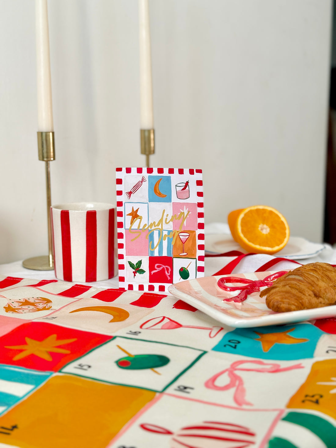 Christmas Advent Tea Towel