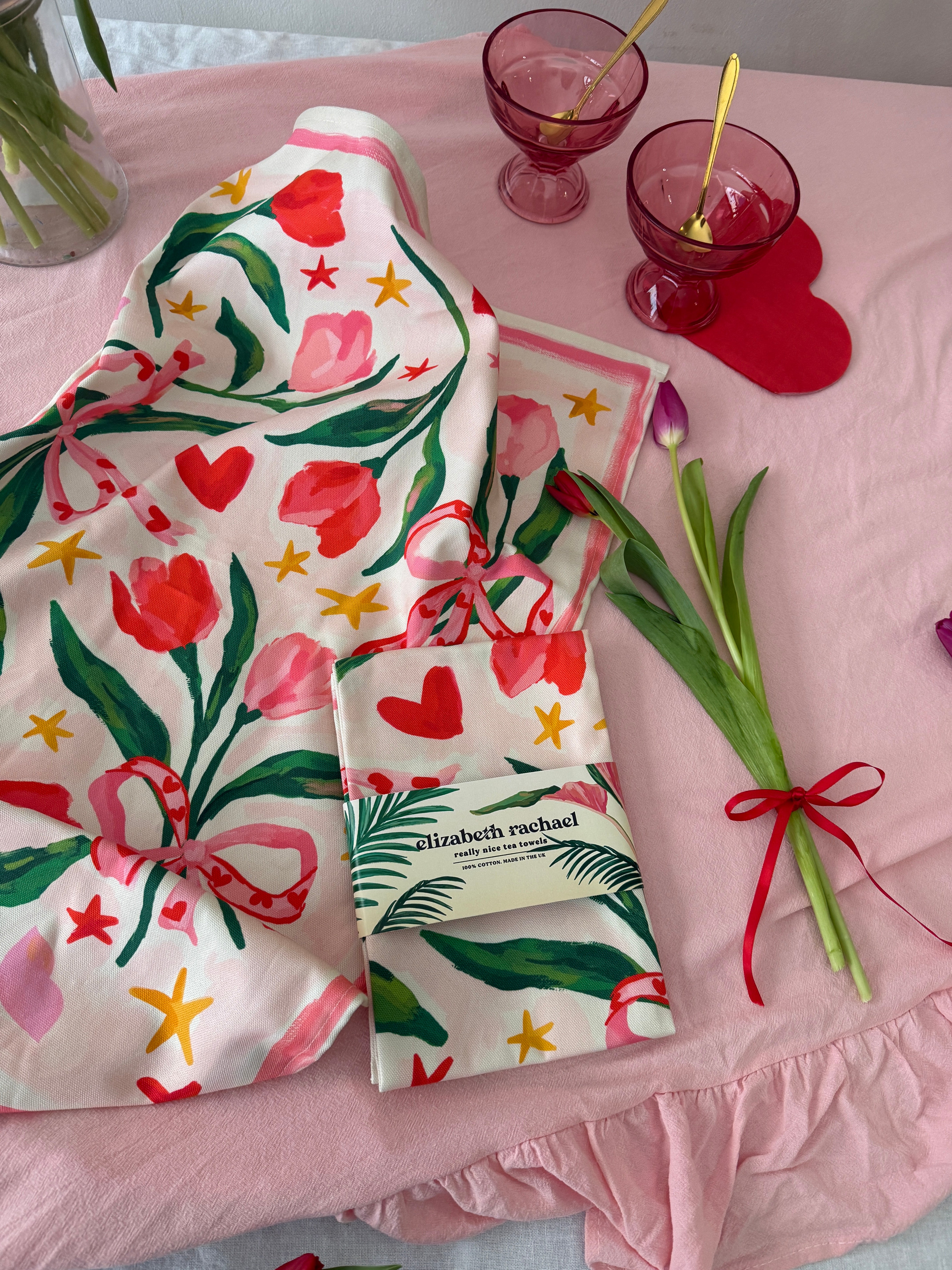 'Love In Bloom' Tea Towel