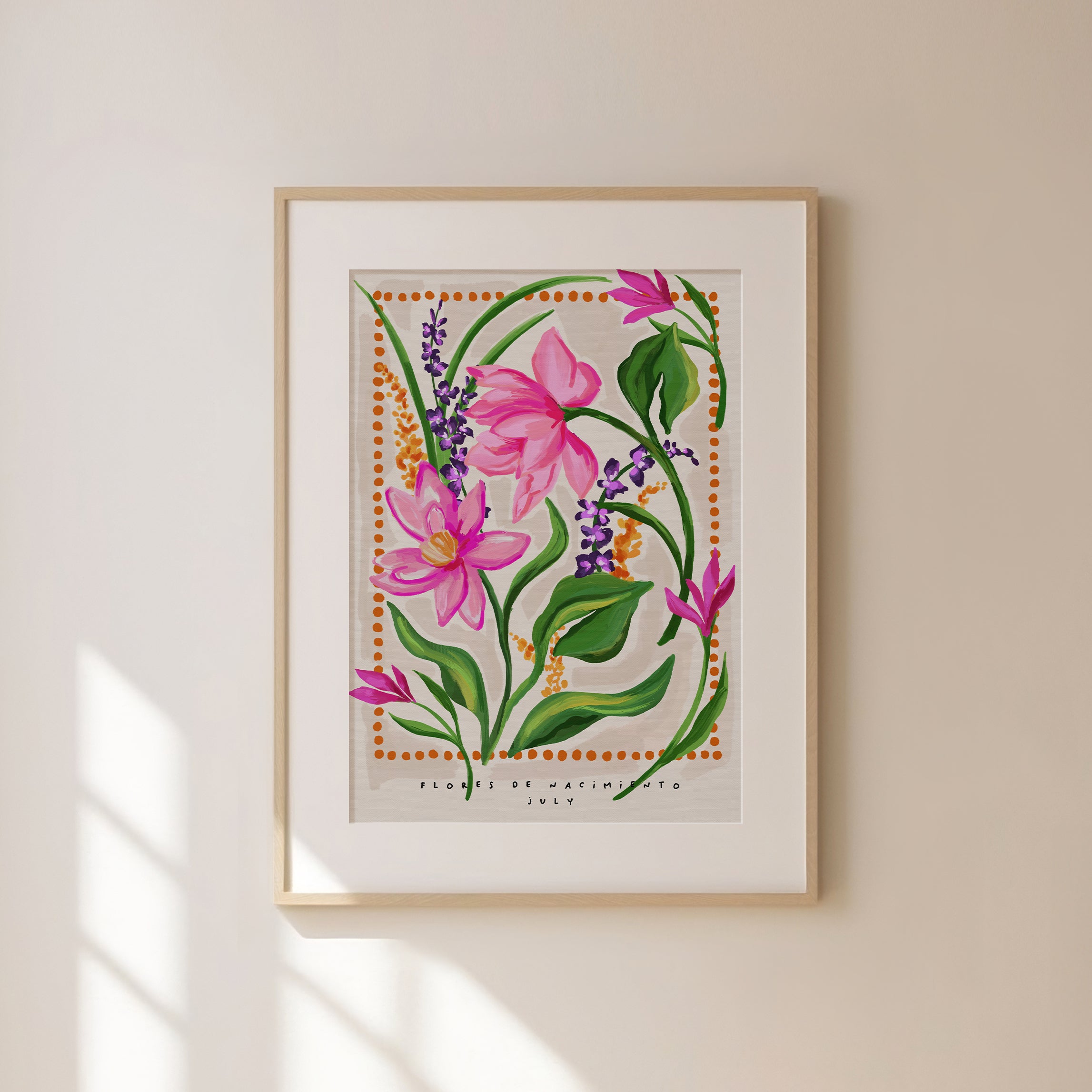 July Birth Month Flower Art Print