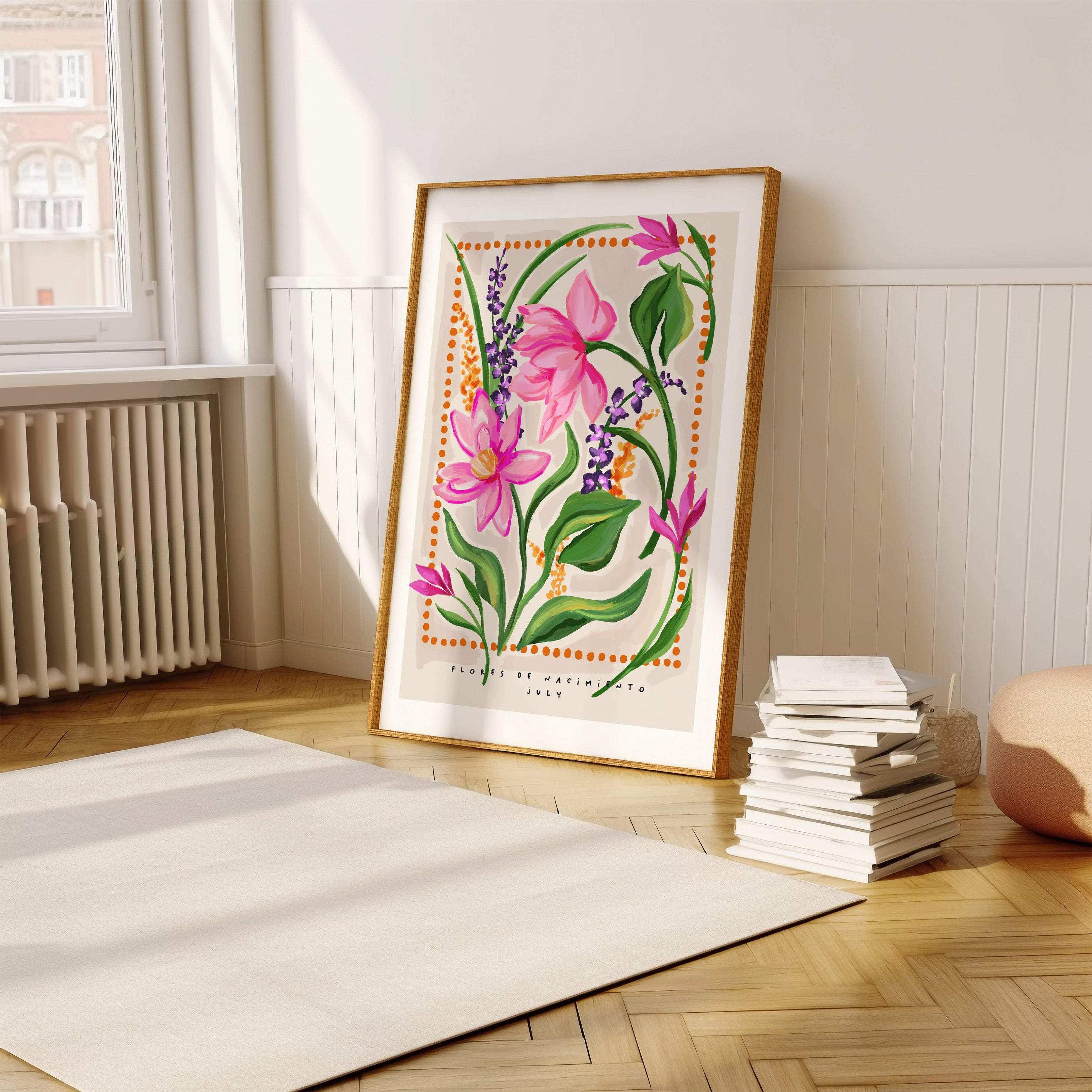 July Birth Month Flower Art Print