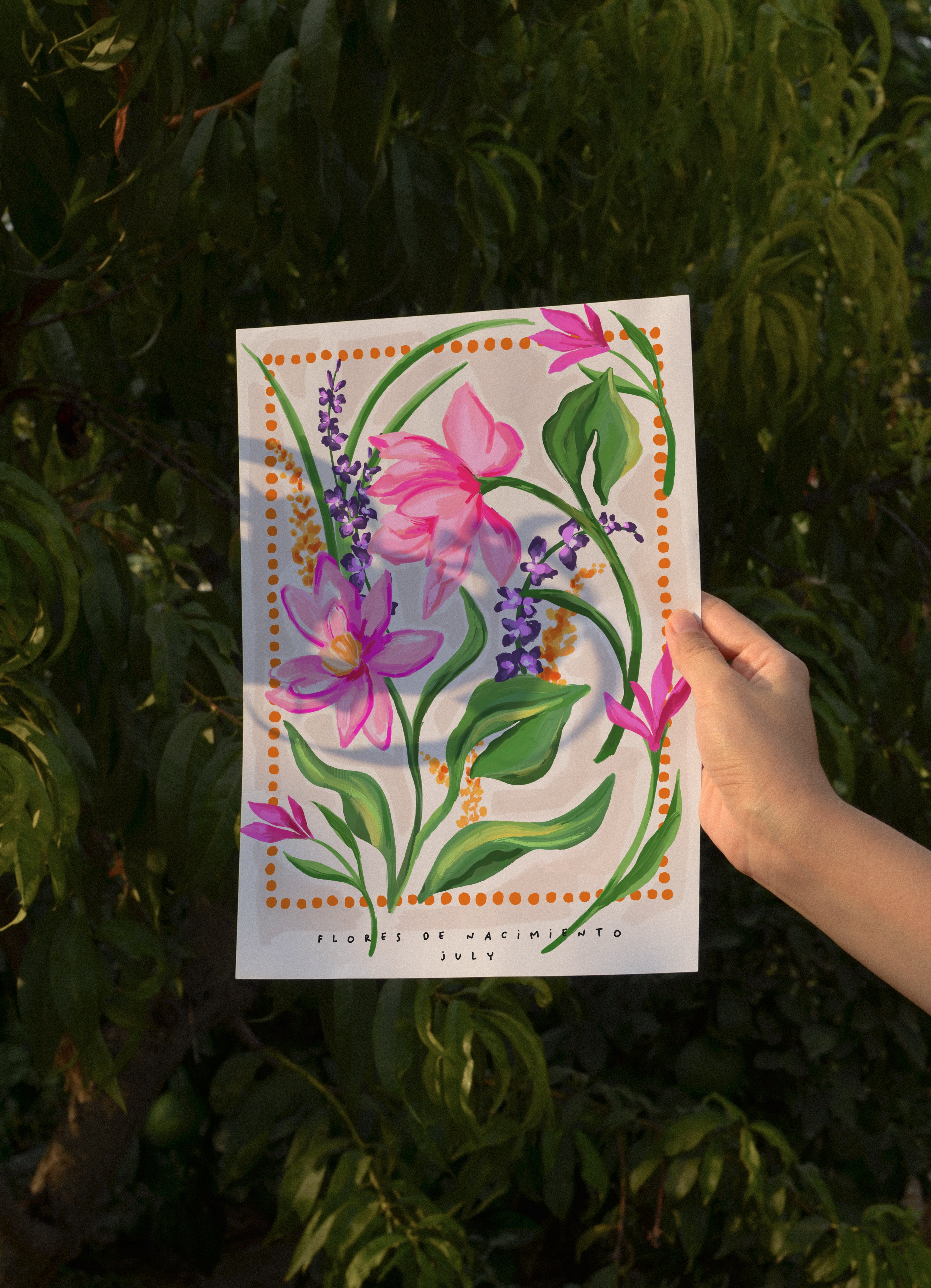 July Birth Month Flower Art Print