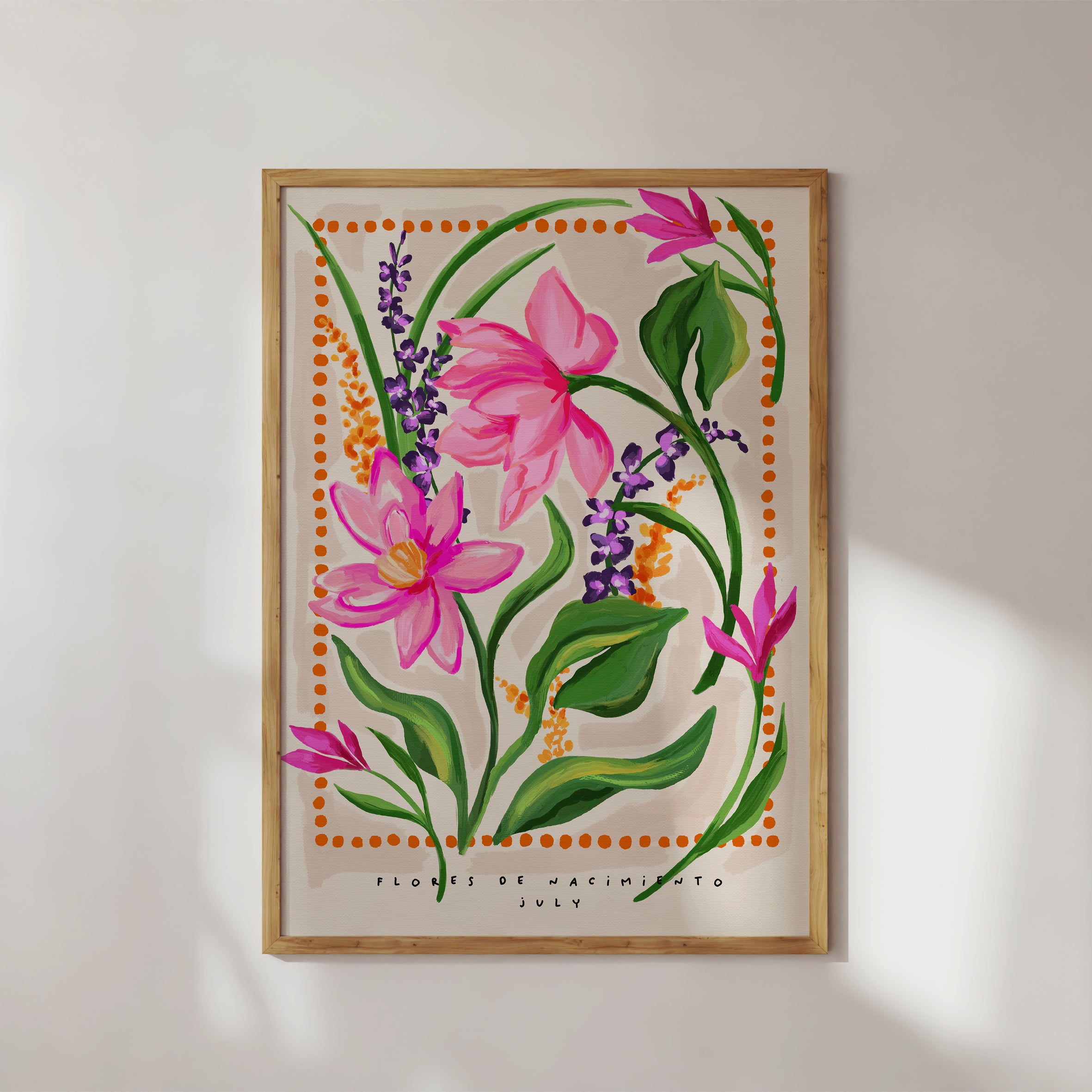 July Birth Month Flower Art Print