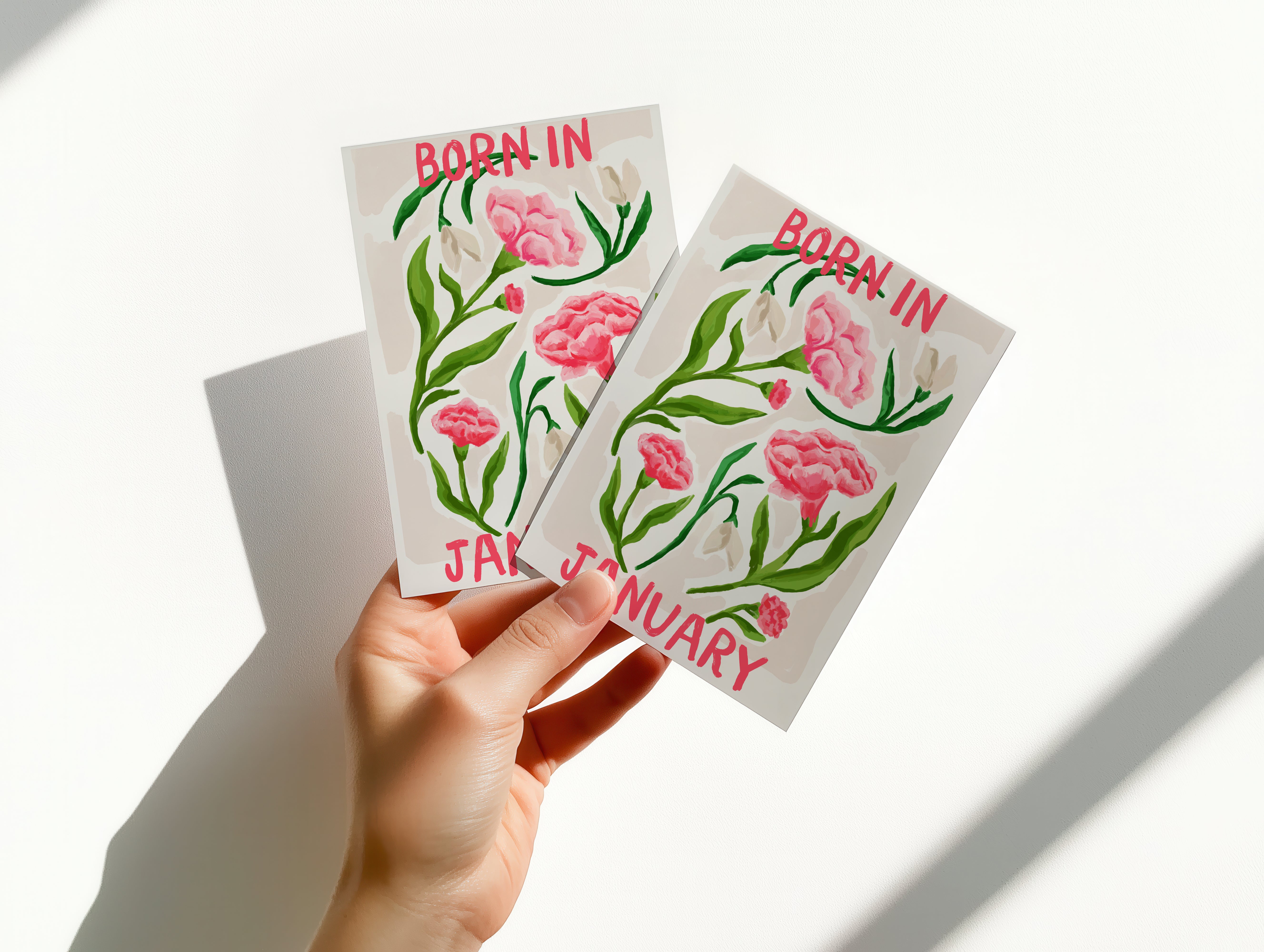 Floral Birth Month Card - January