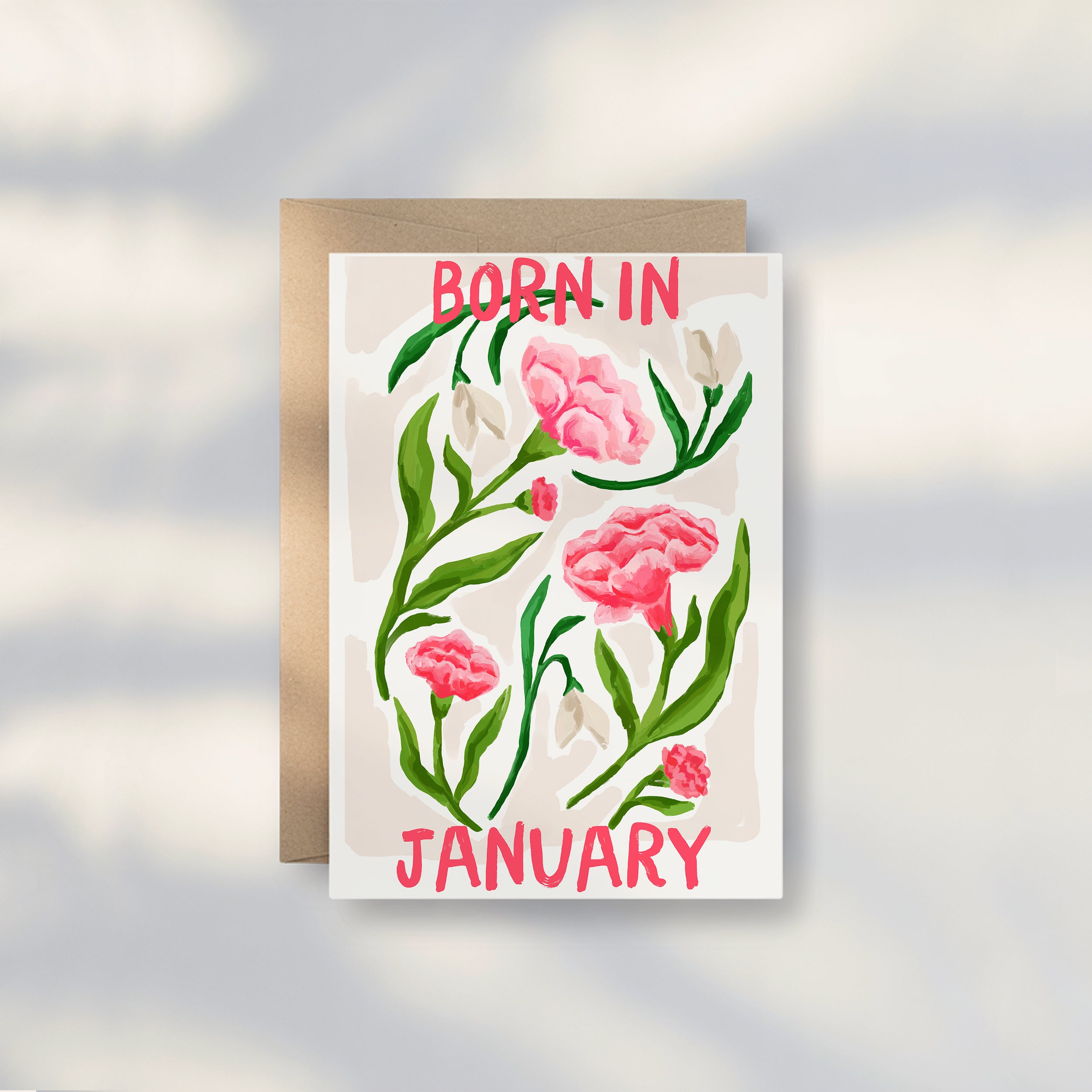 Floral Birth Month Card - January