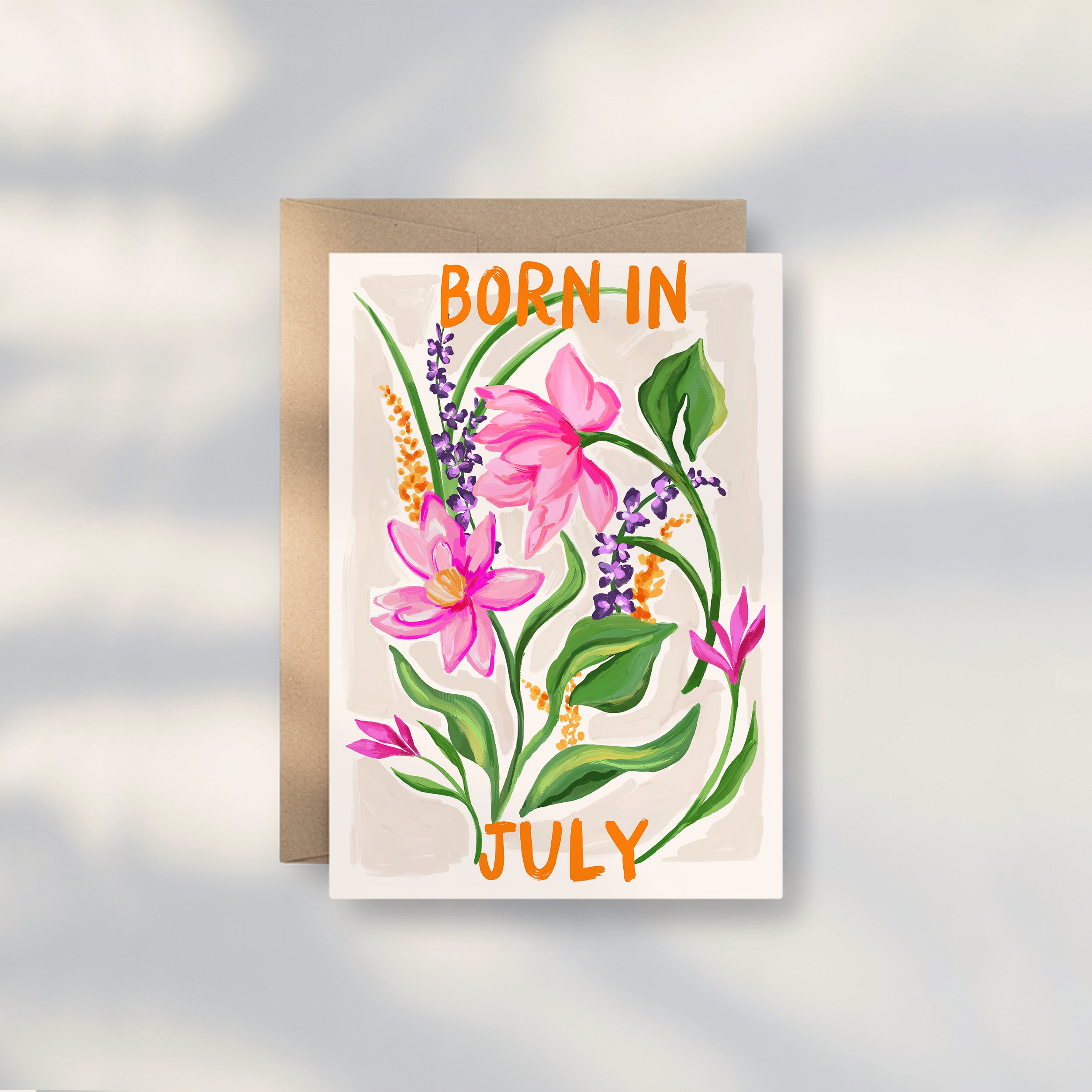 Floral Birth Month Card - July