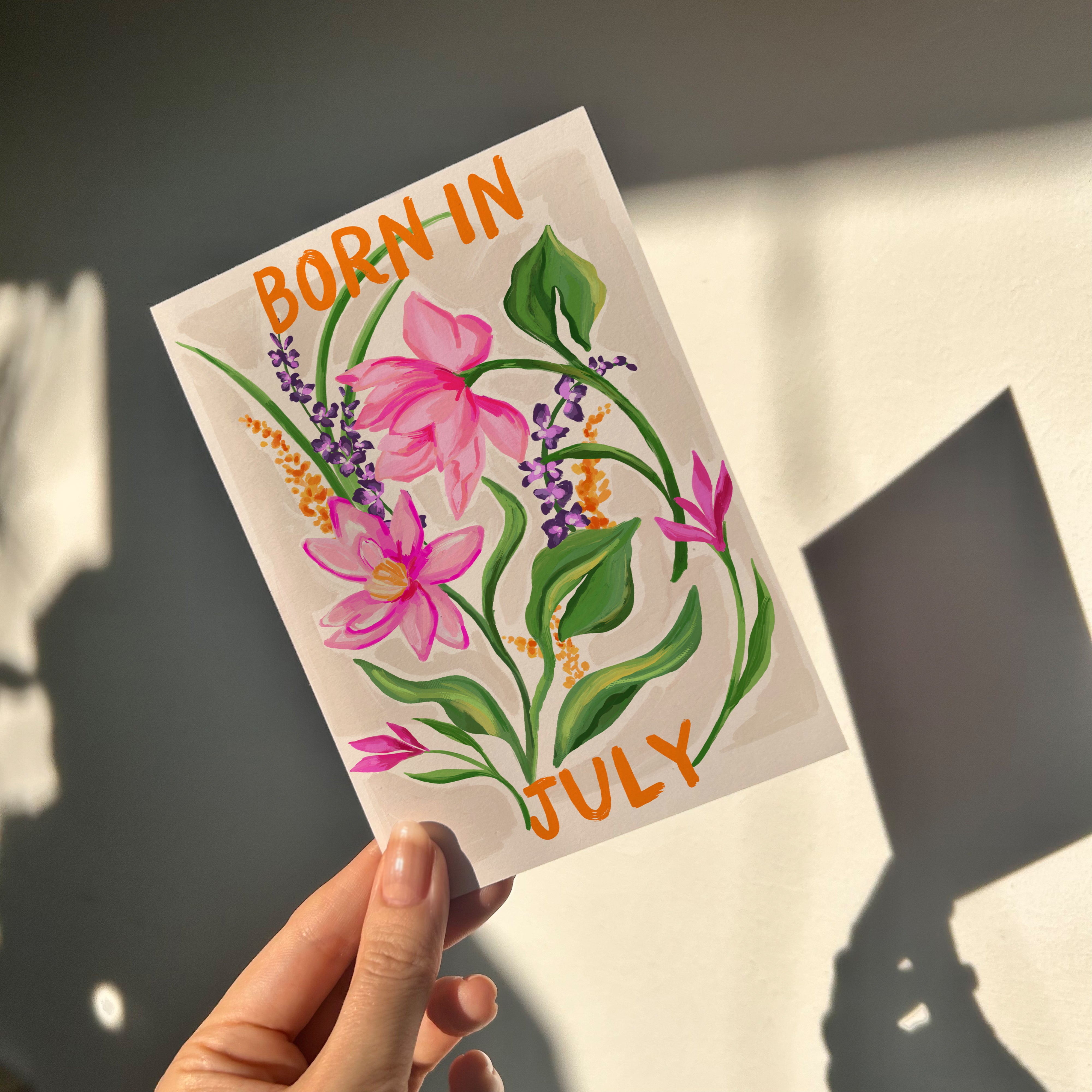 Floral Birth Month Card - July