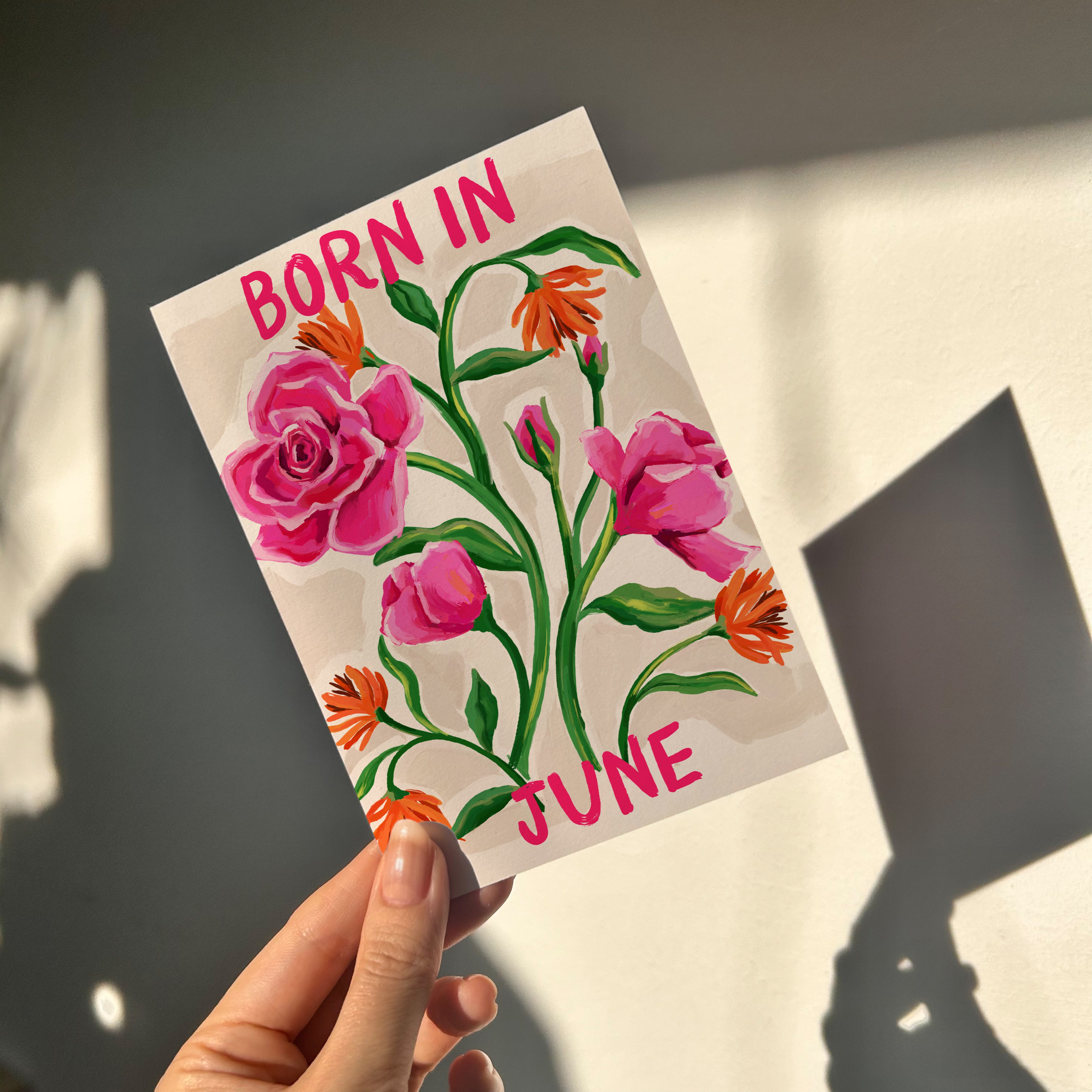 Floral Birth Month Card - June