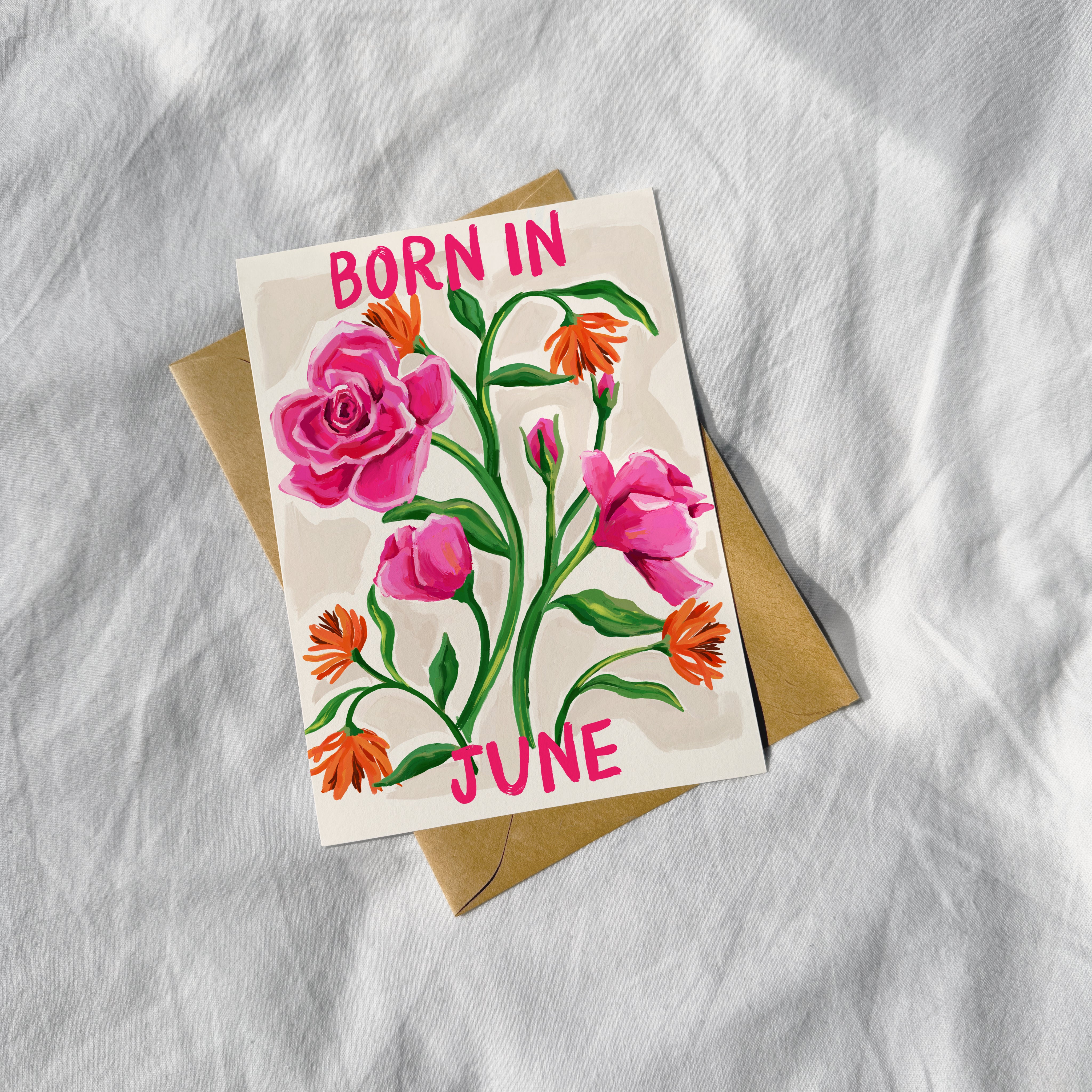 Floral Birth Month Card - June