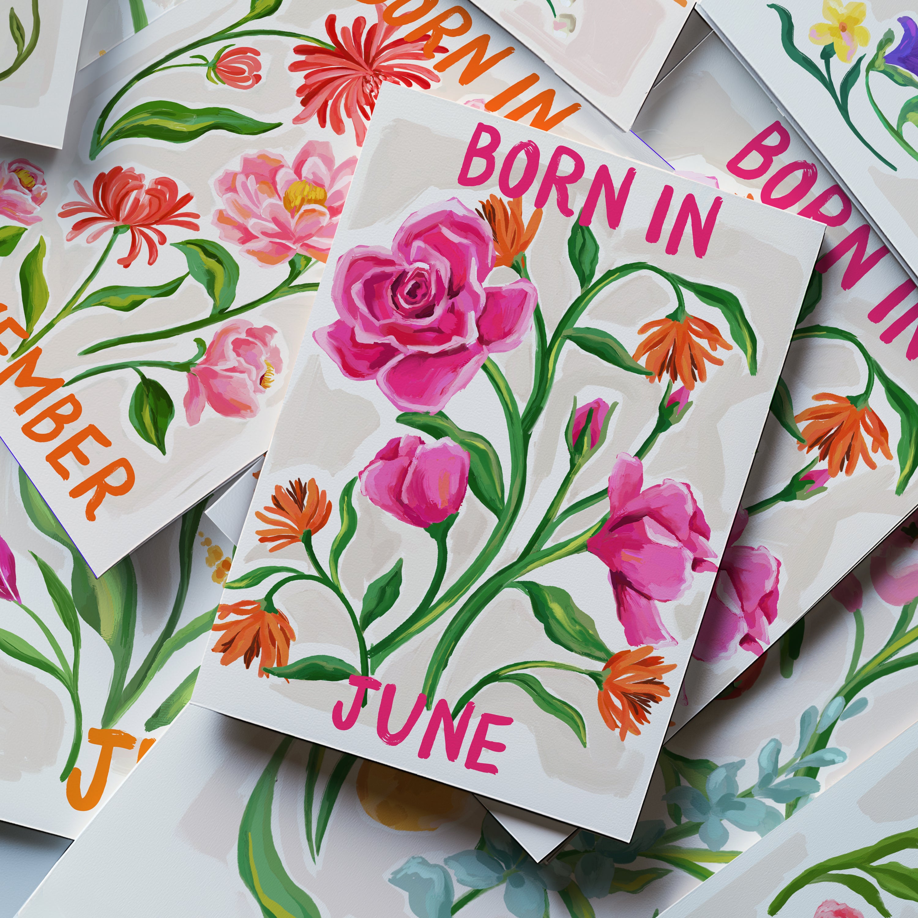 Floral Birth Month Card - June