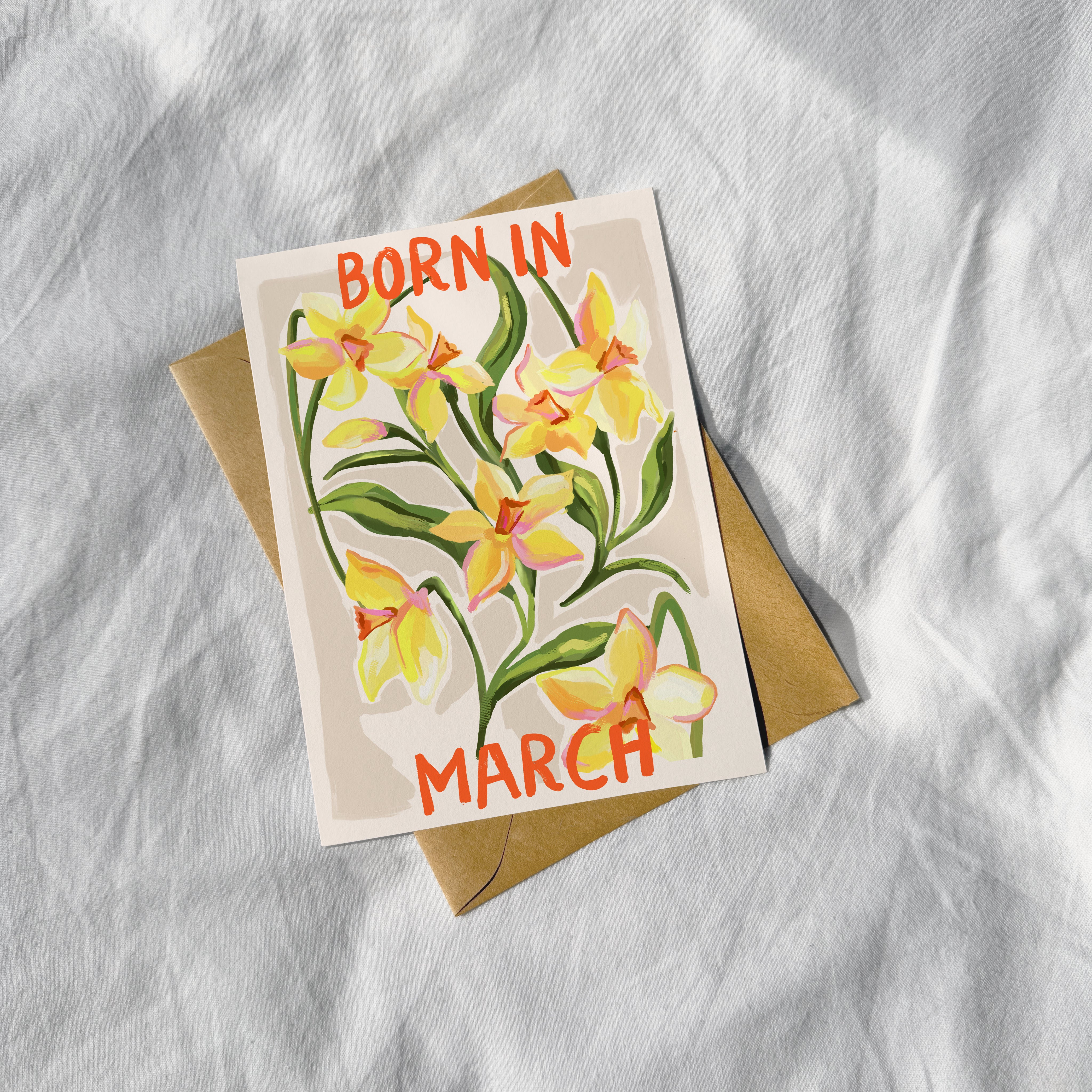 Floral Birth Month Card - March