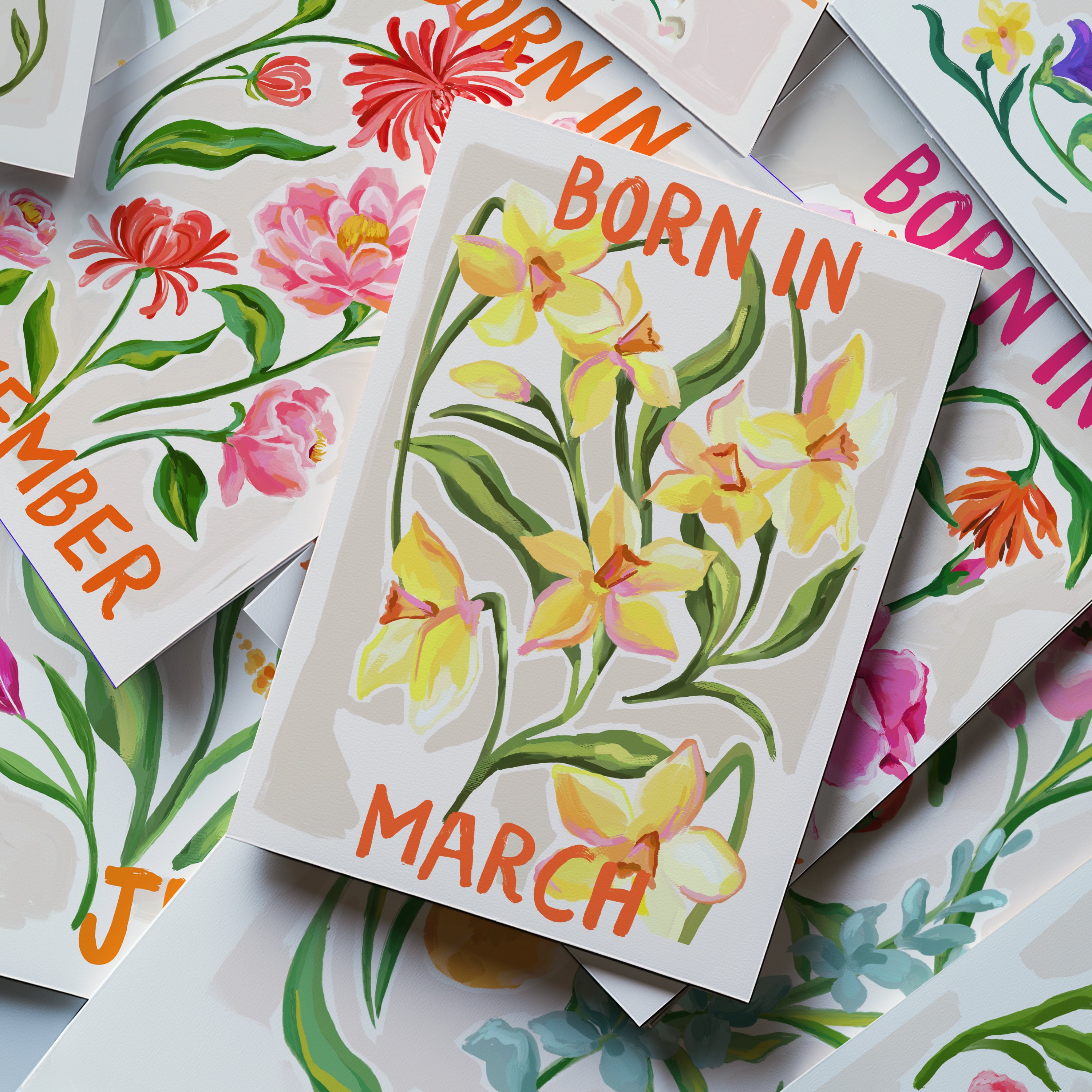 Floral Birth Month Card - March