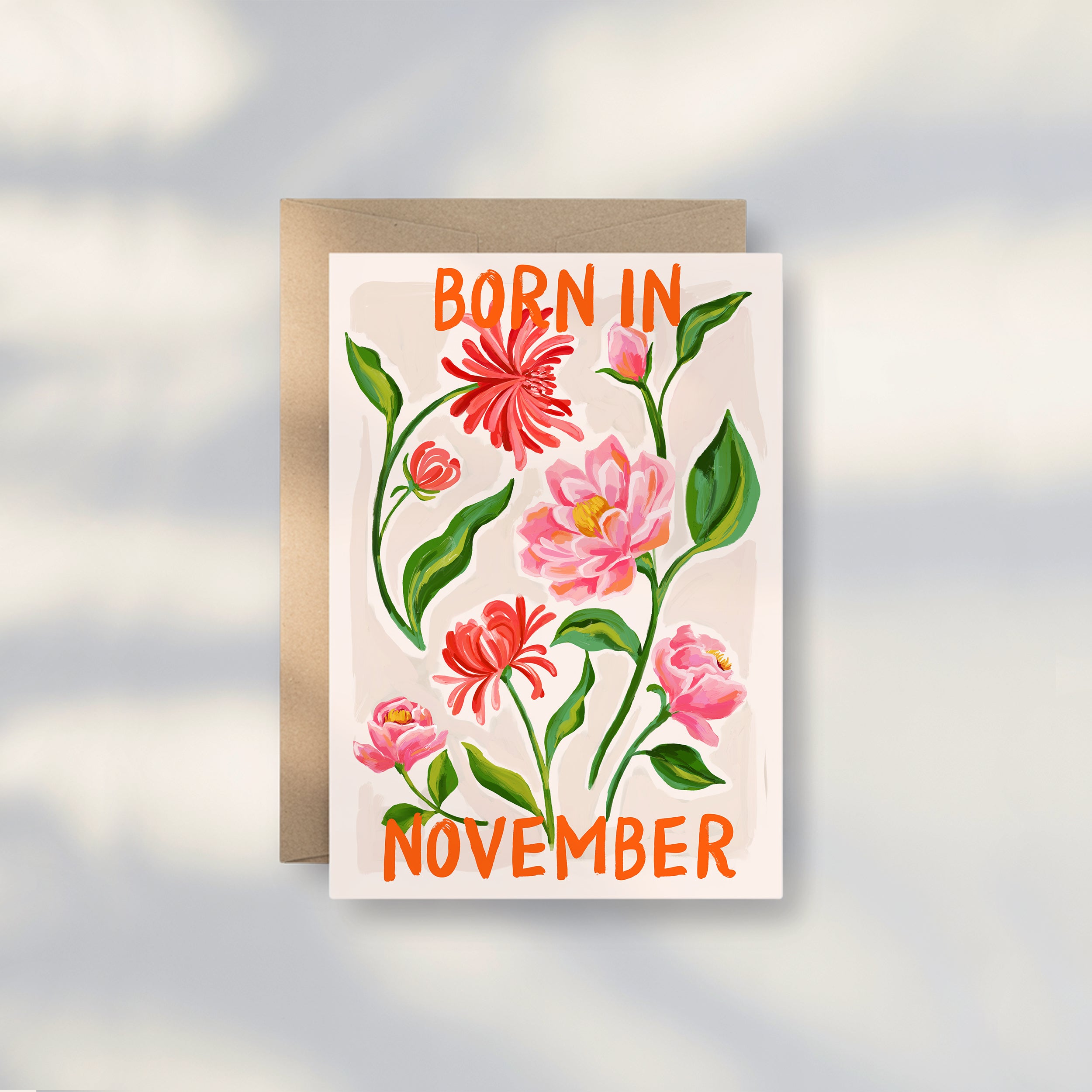 Floral Birth Month Card - November