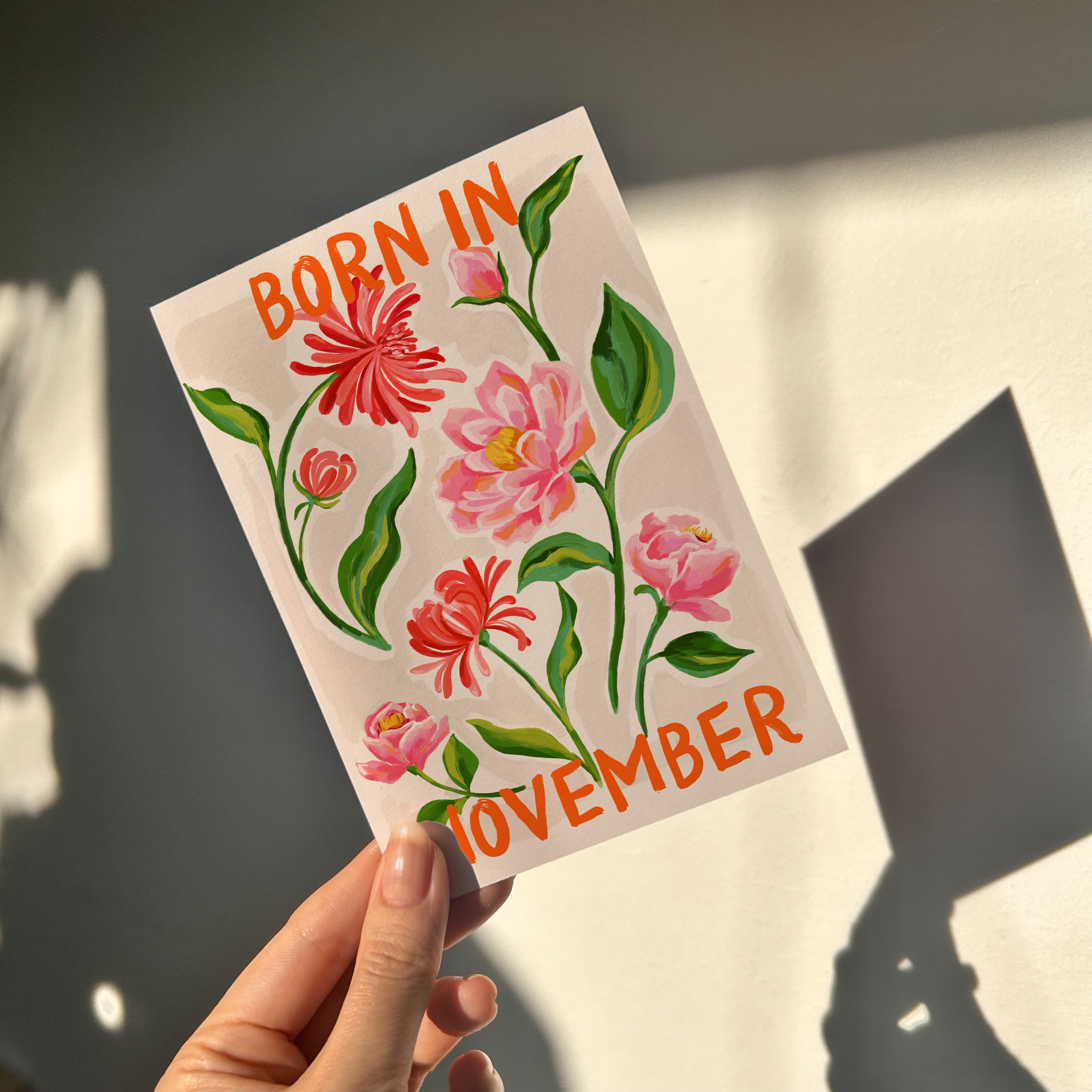 Floral Birth Month Card - November