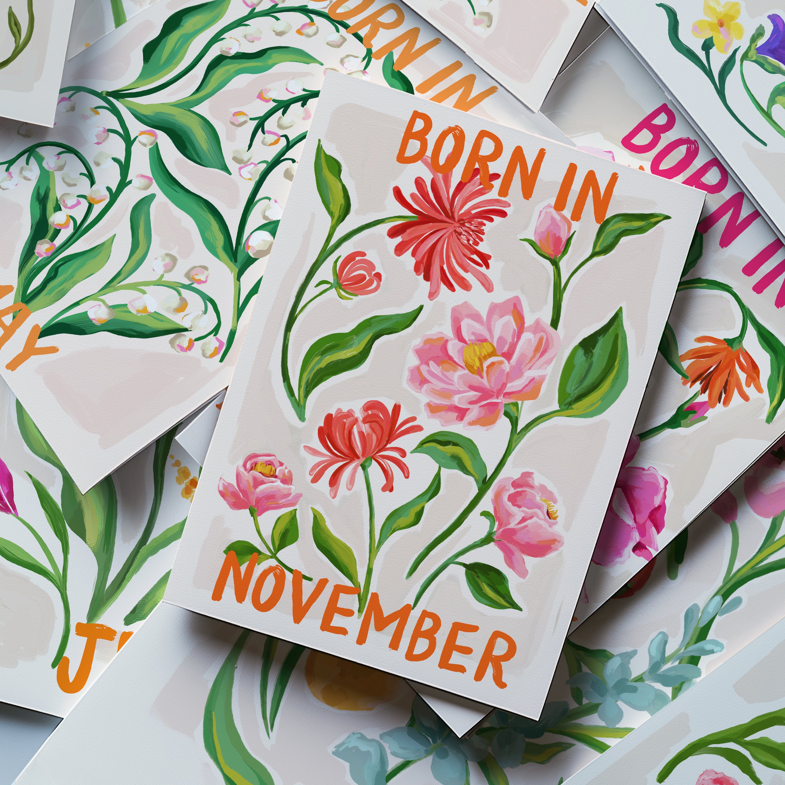 Floral Birth Month Card - November